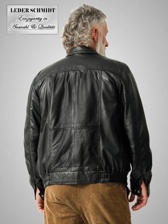 kurze Herren Lederjacke schwarz