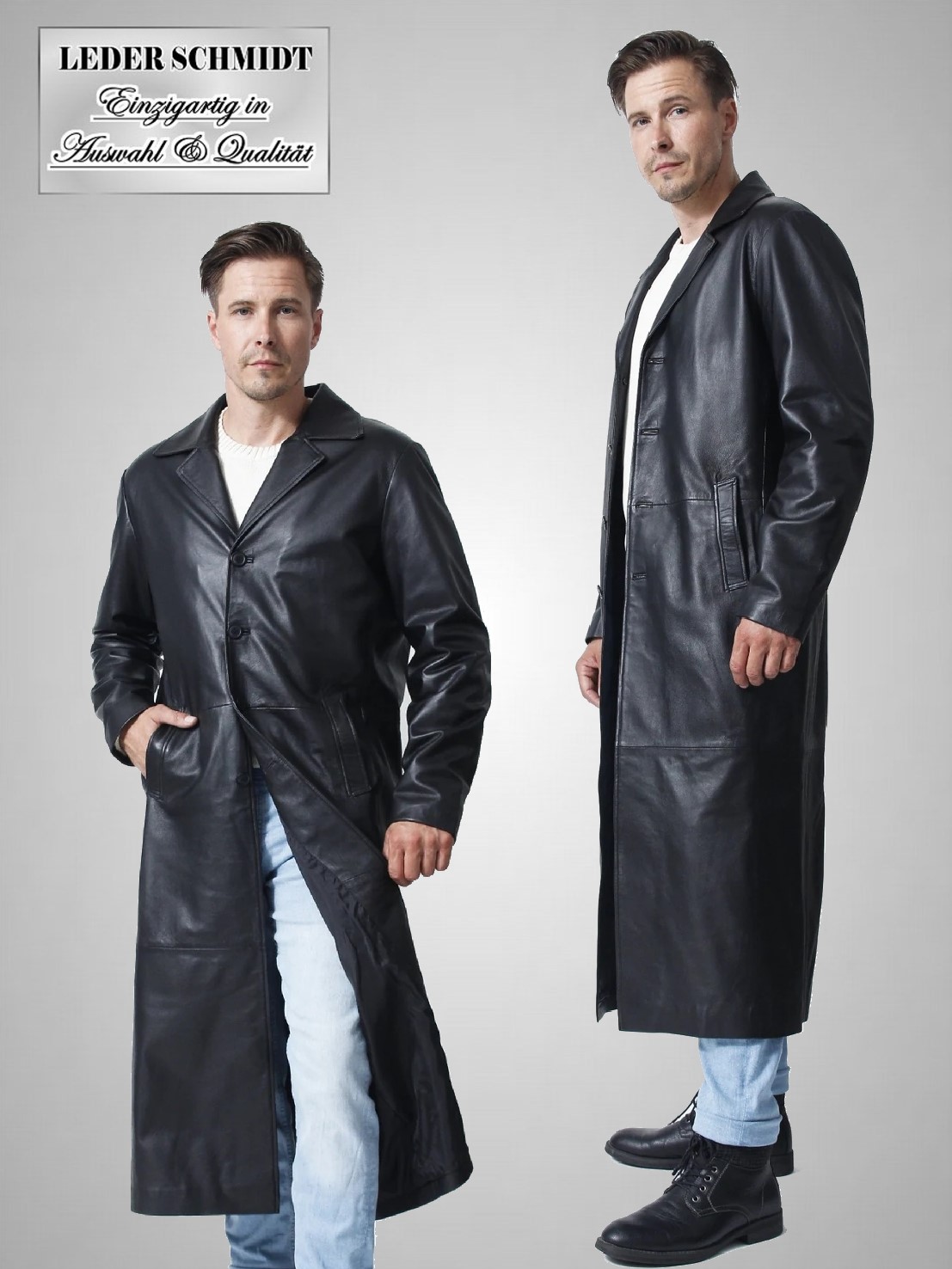 herren leder mantel