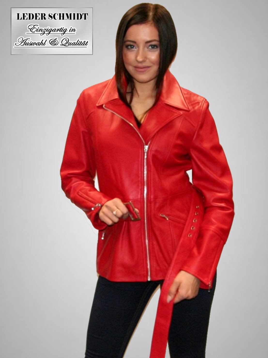 Red Leather Jacket Rote Lederjacke Kunstleder Leather Jacket