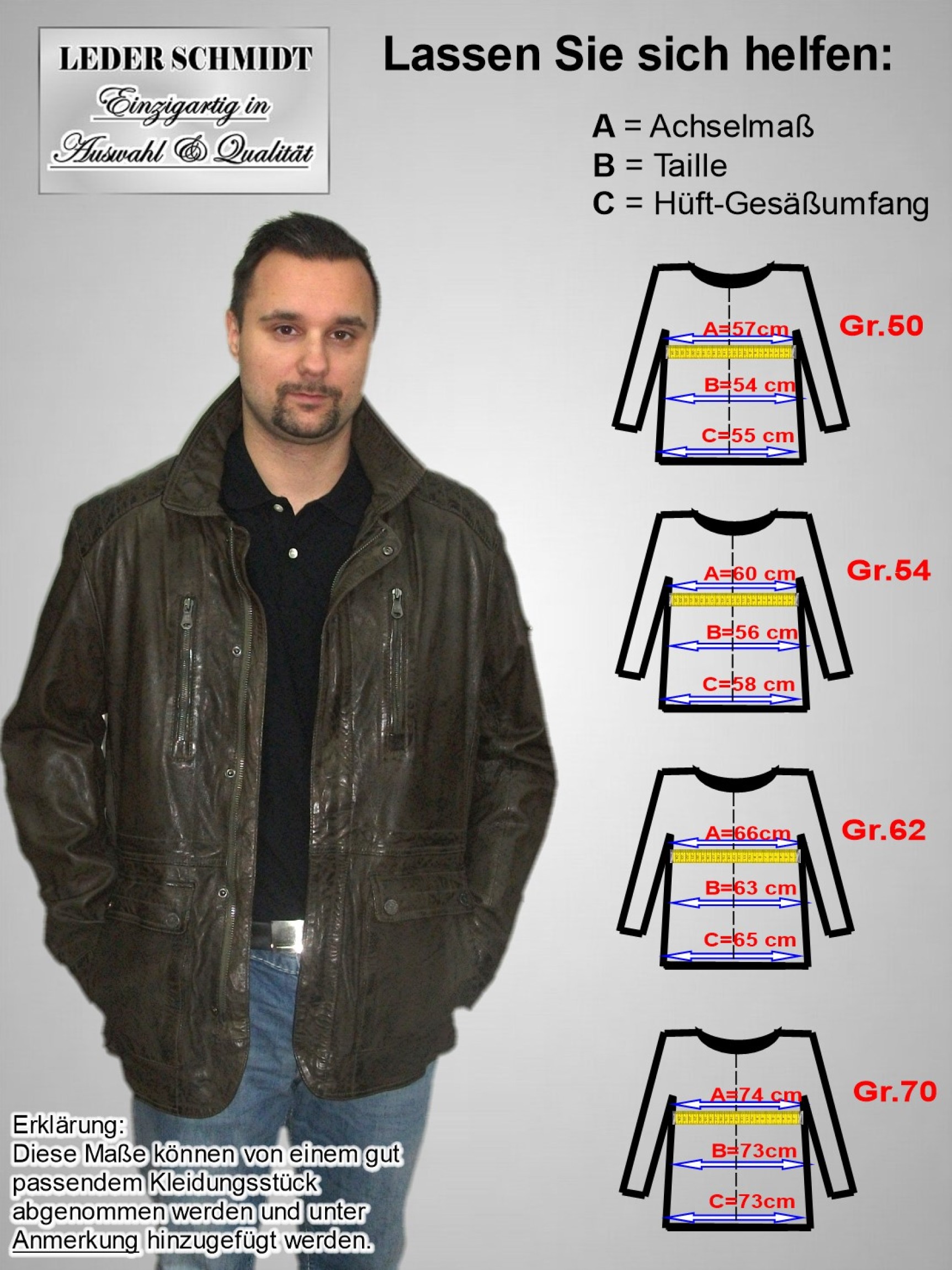 Herren Lederjacke lang