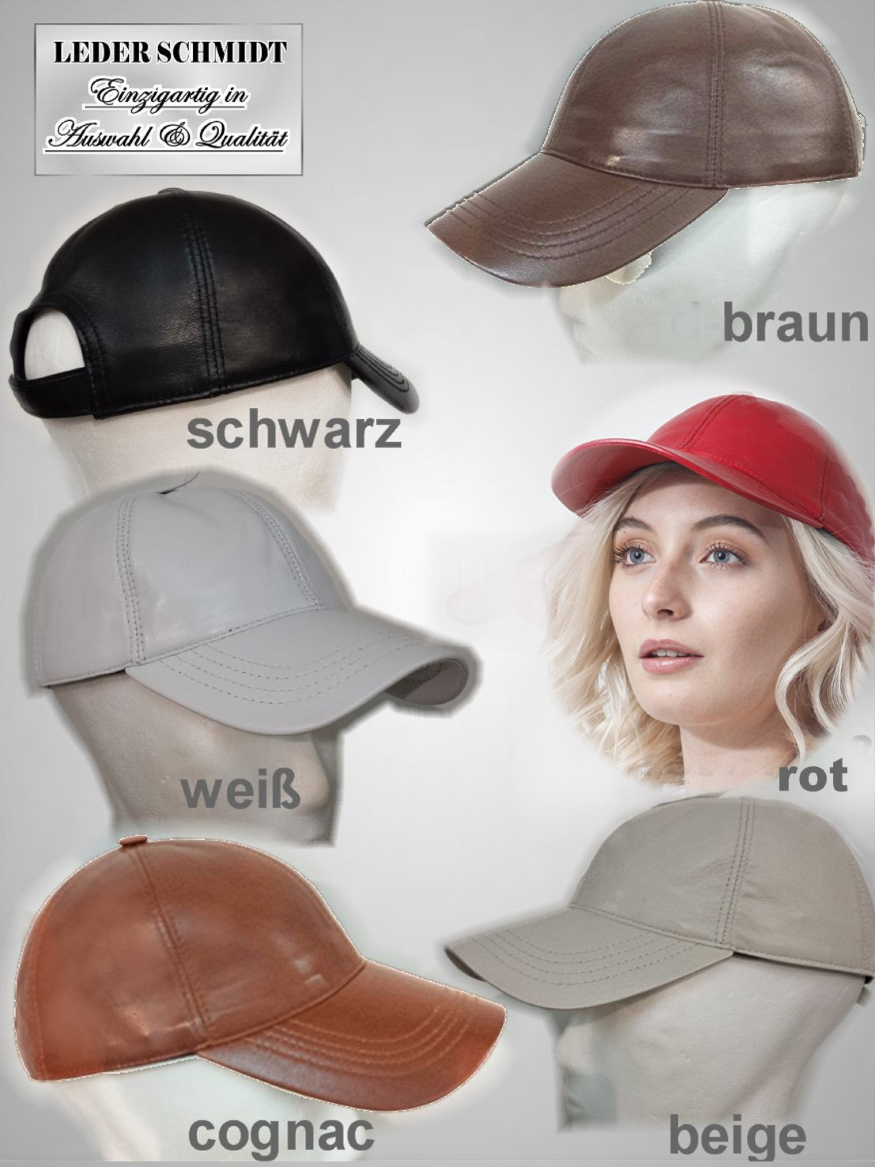 Basecap in Leder