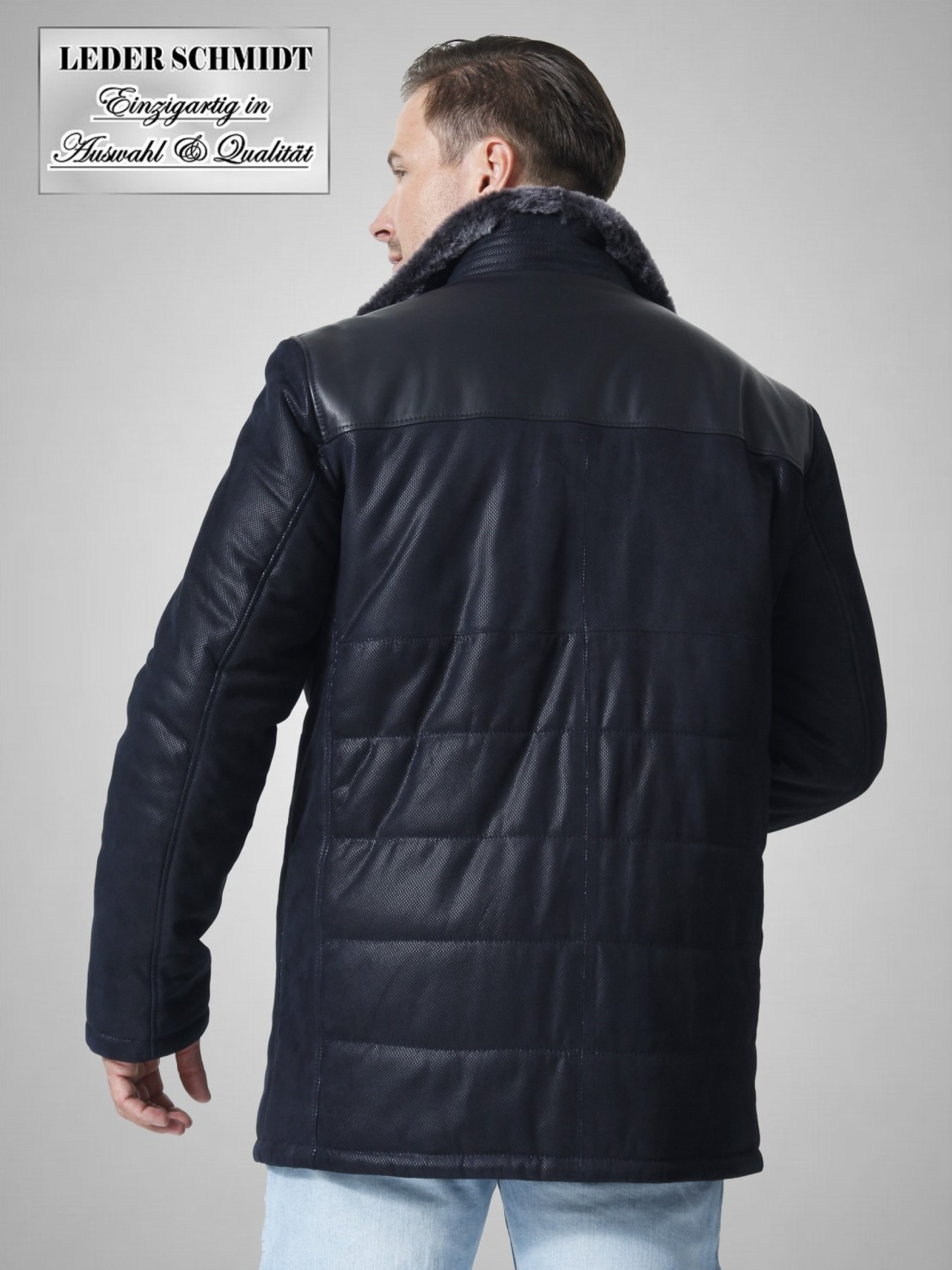 exklusive lange Herren Lederjacke
