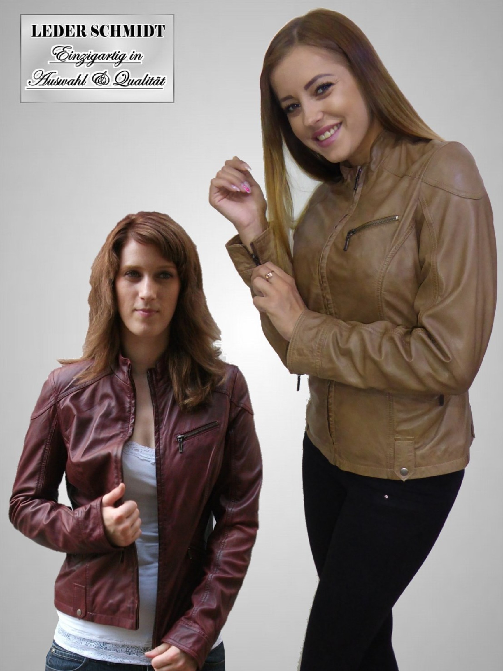 Damen Lederjacke Bikerstyle