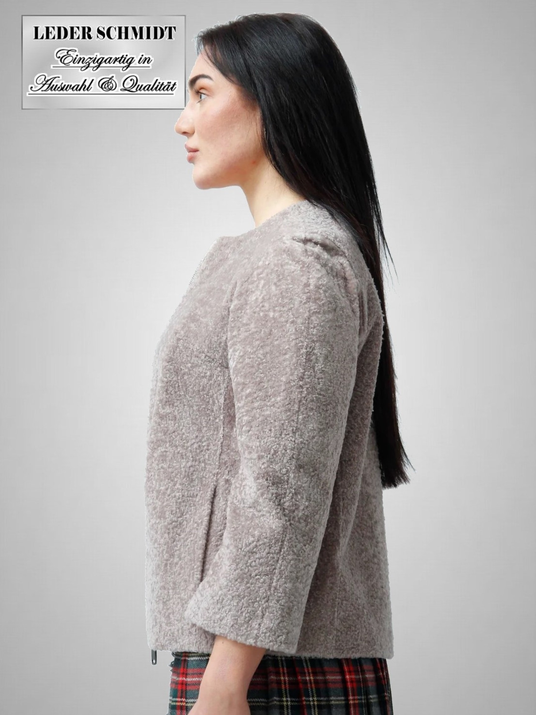 schicke kurze Damen Lammfelljacke Lammfellbolero