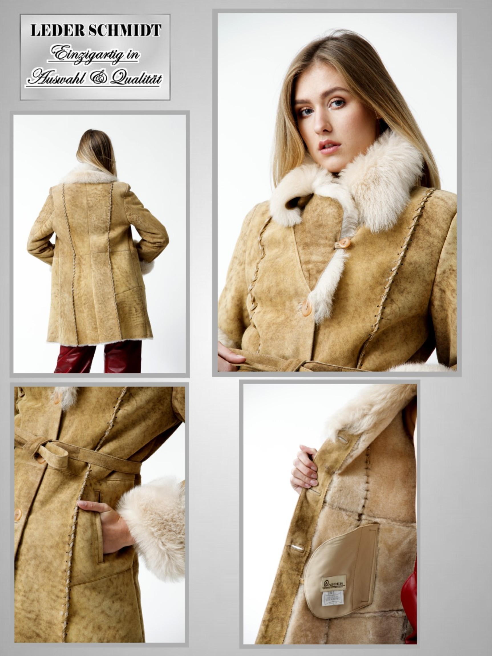 Damen Lammfelljacke mit Toskana- Besatz