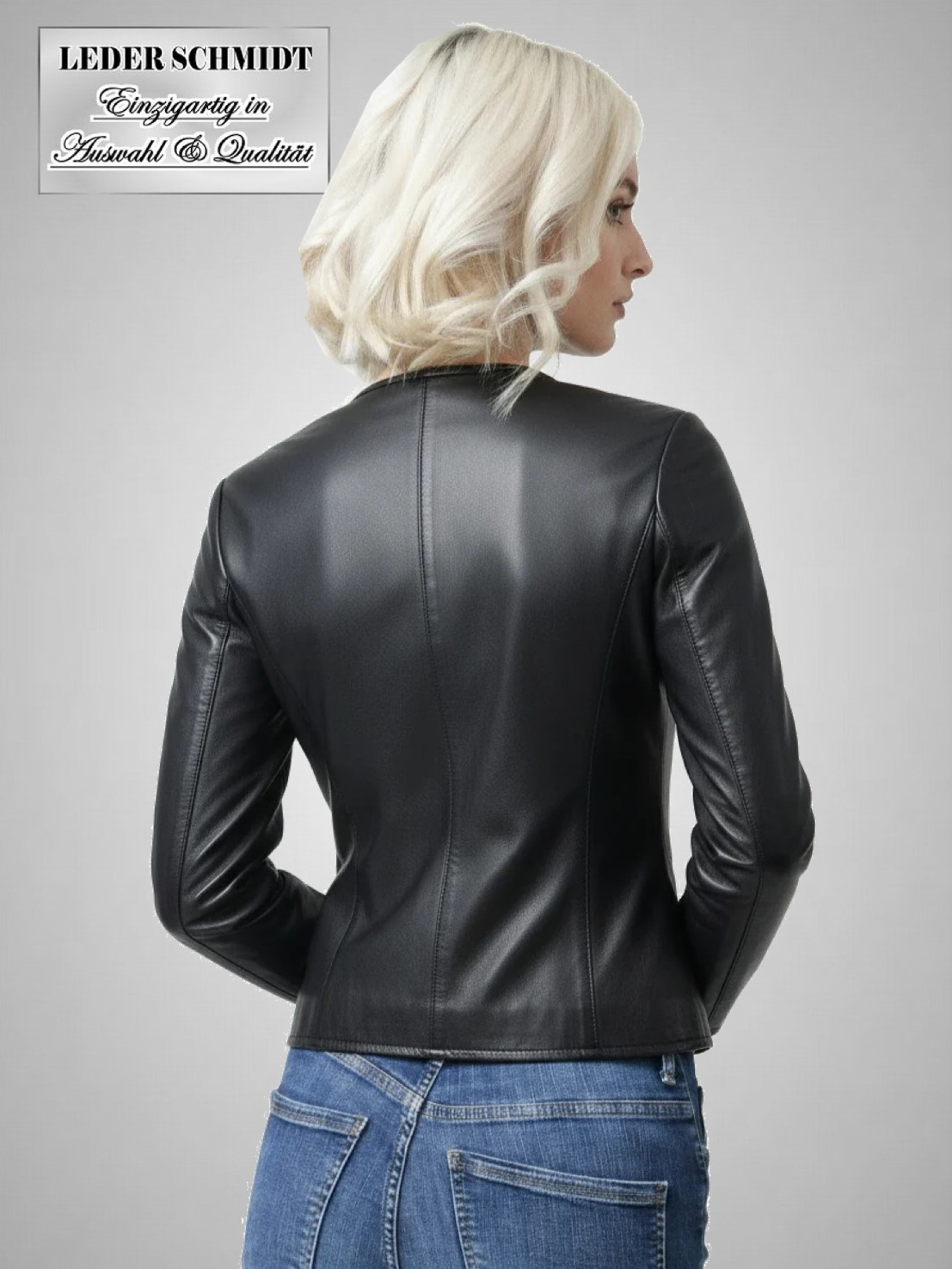 schwarzer Leder-Bolero