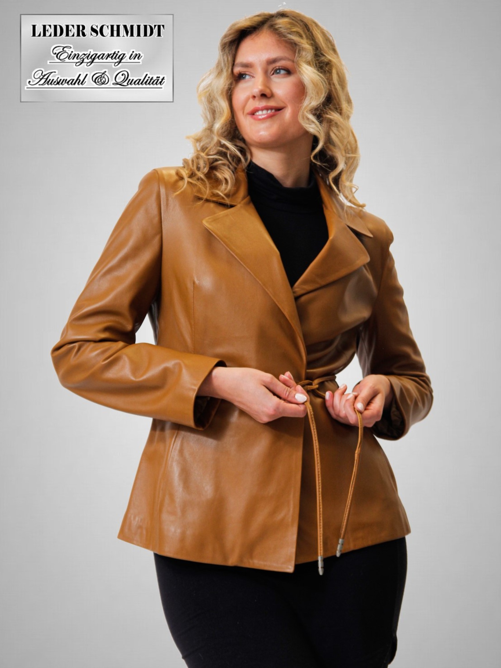 echter schicker Leder-Damenblazer Ledersakko