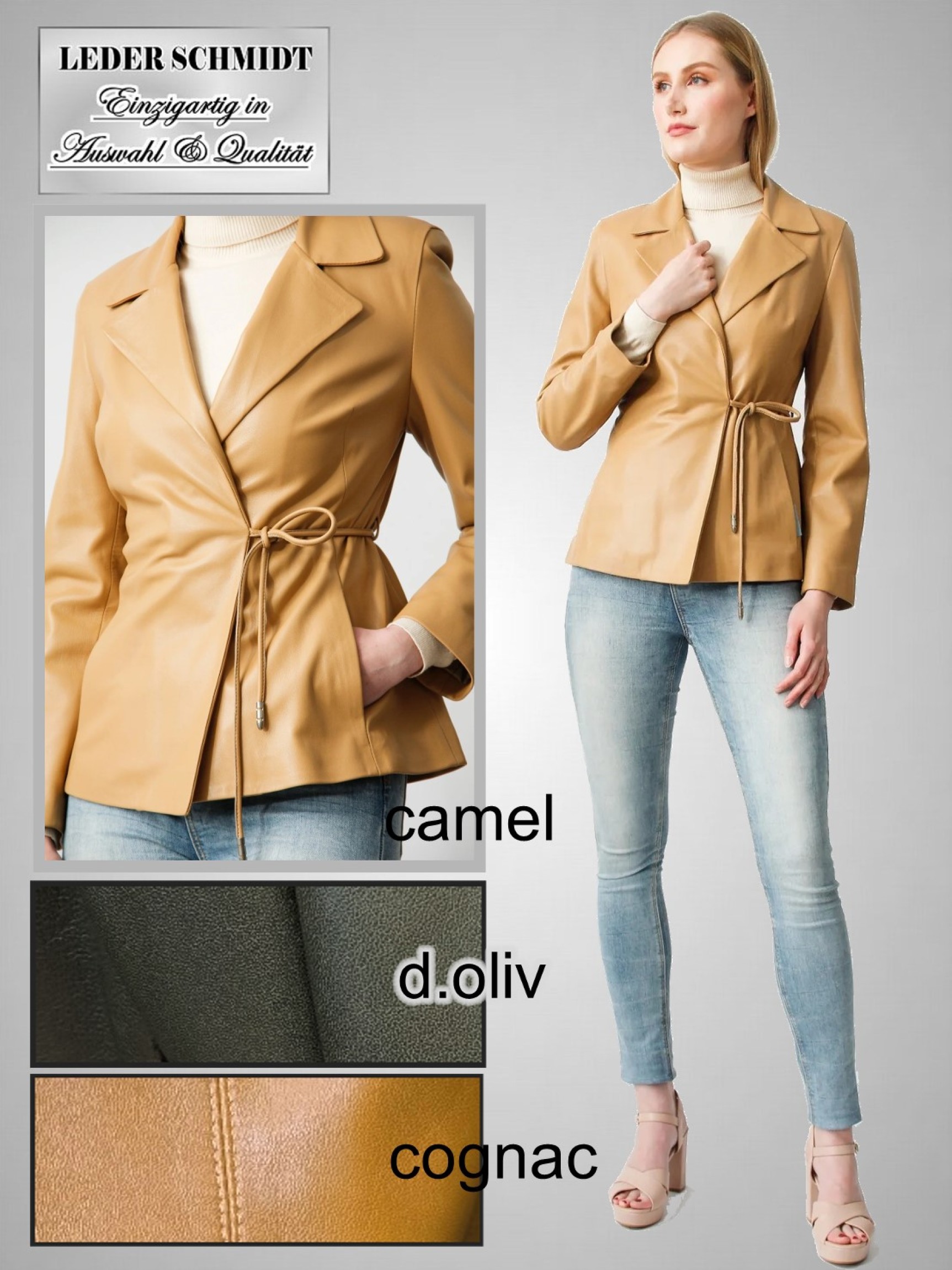echter schicker Leder-Damenblazer Ledersakko