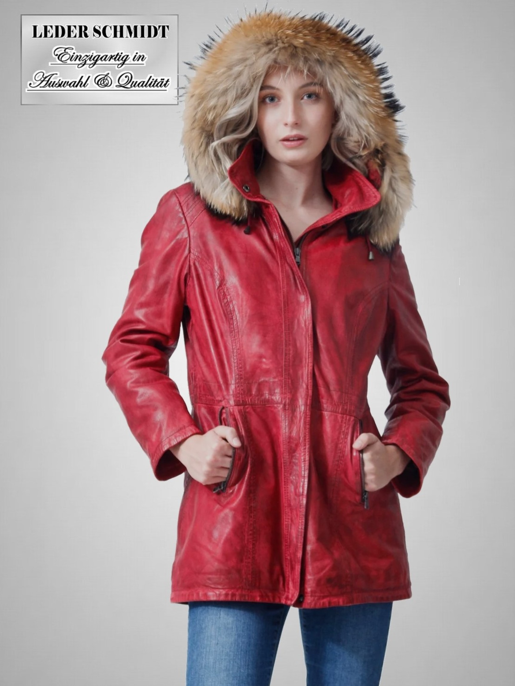 Damen Lederparka