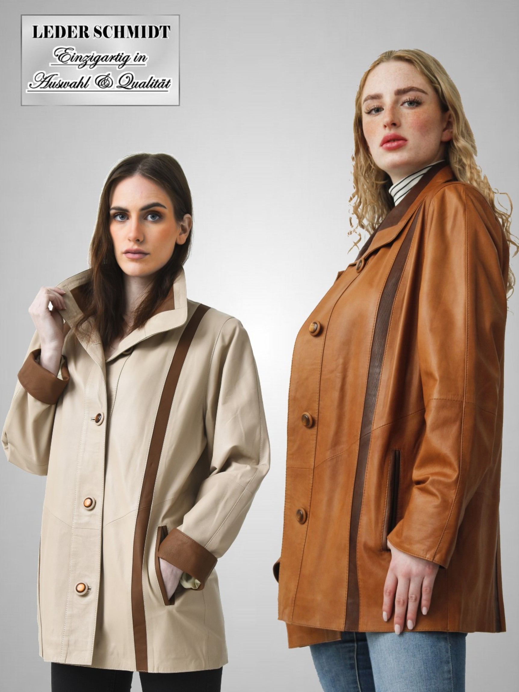 lange leichte Damen Lederjacke