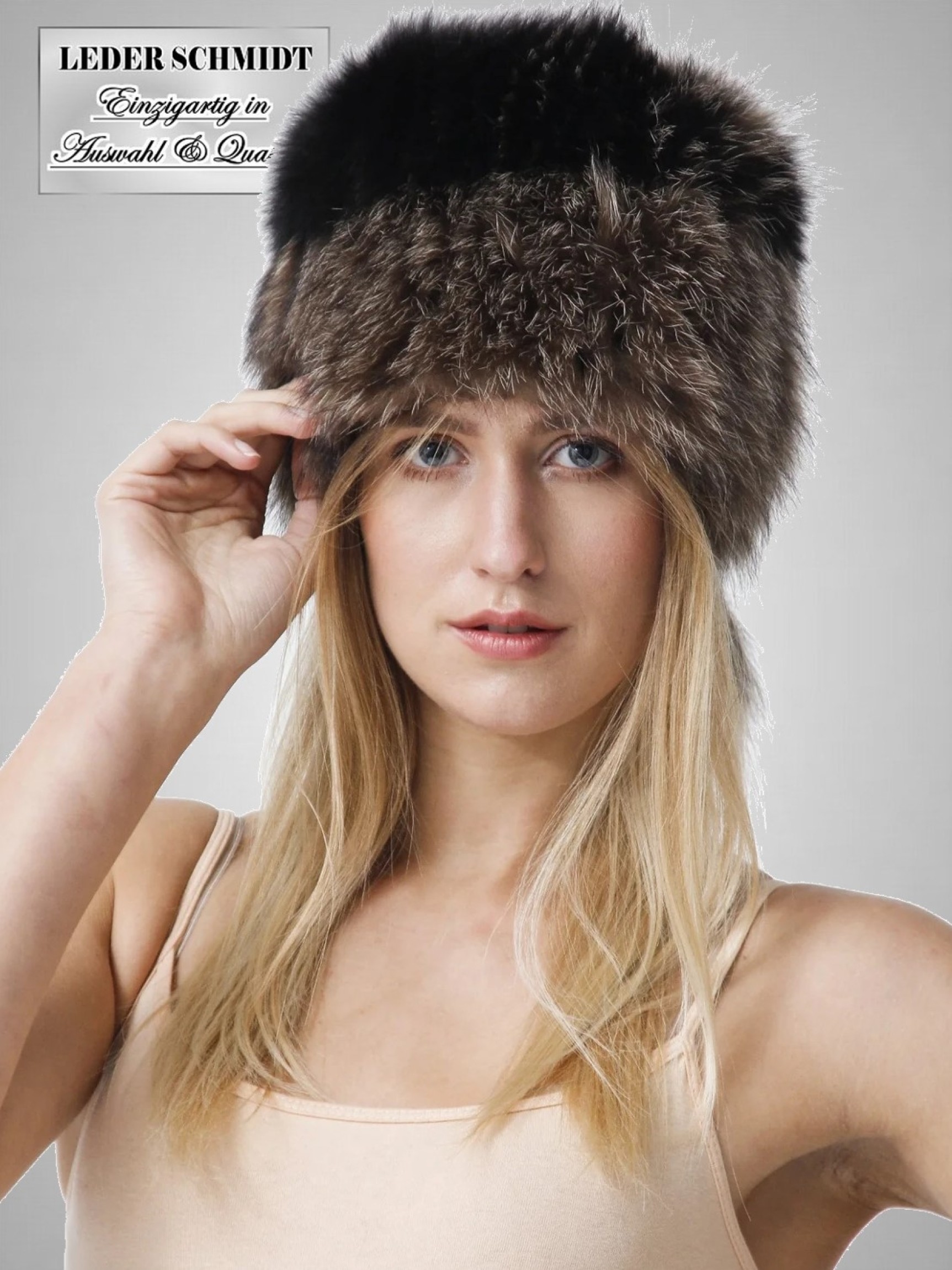 Damen Blaufuchs-Mütze