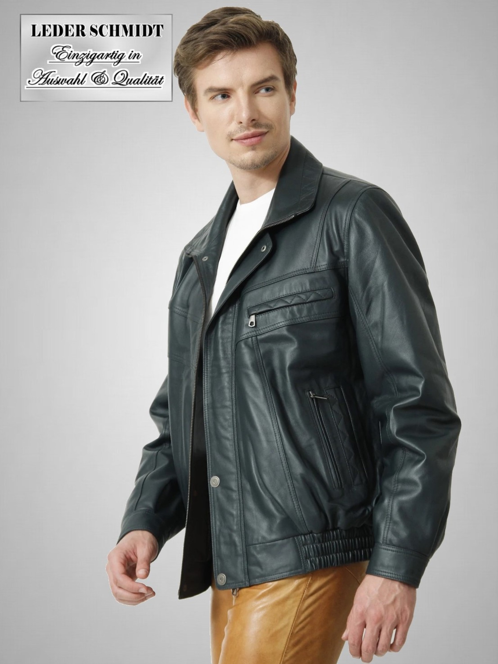kurzer Herren Leder-Blouson Lederjacke Lammnappa