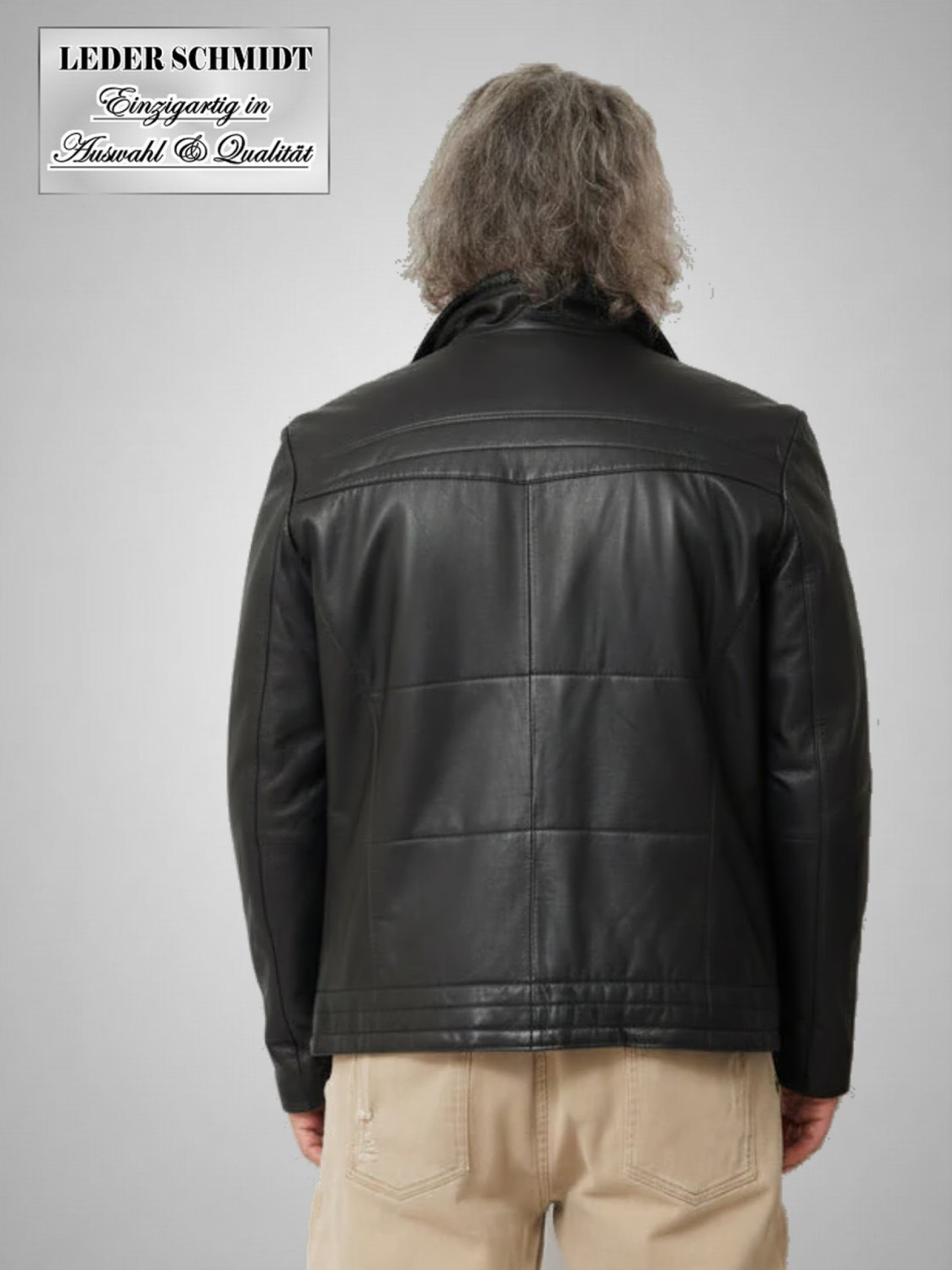 leicht gesteppte Herrenlederjacke