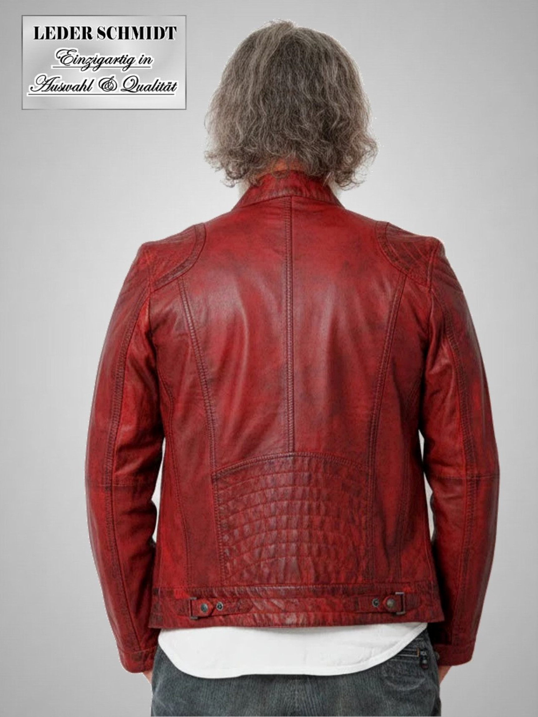 hochwertige sportliche Herren Lederjacke