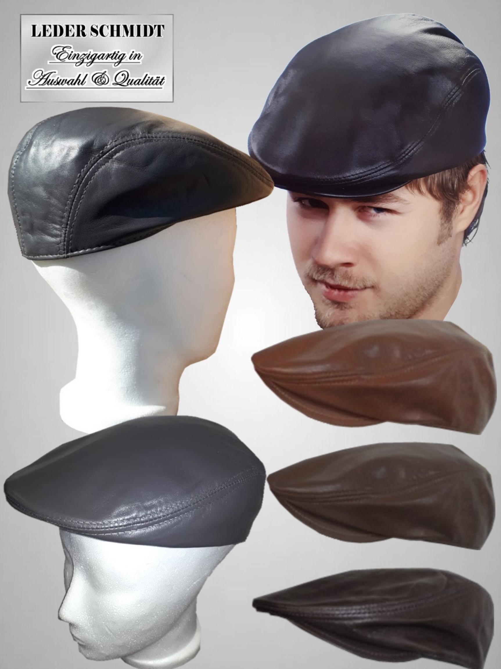 Herren Ledermütze