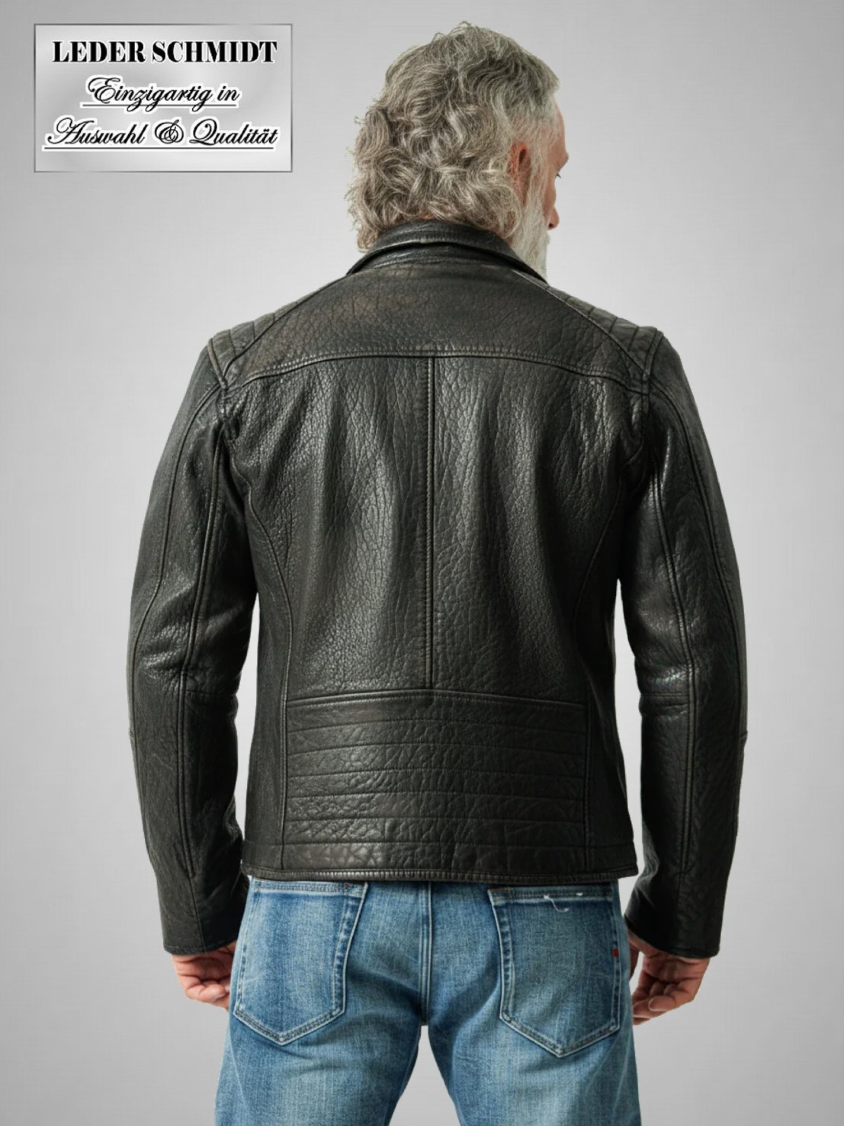 Herrenlederjacke Motorrad-Style Vintage-Look