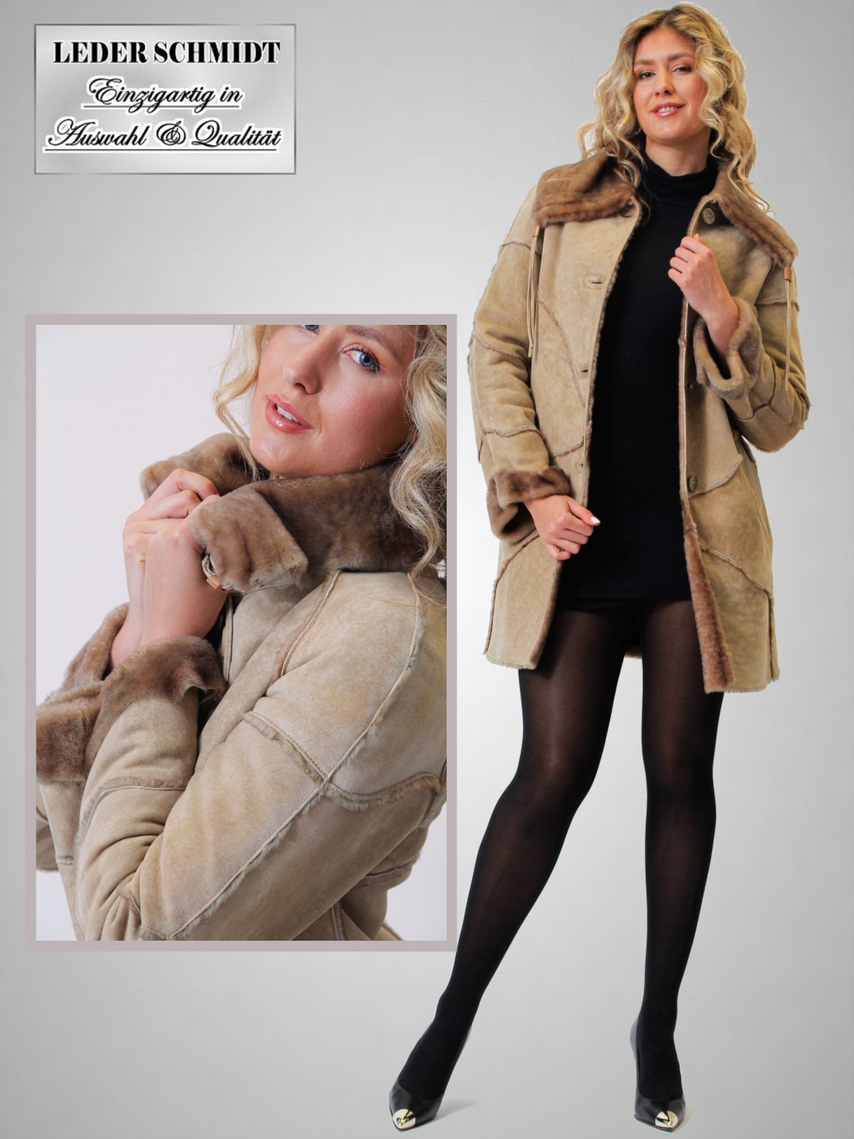 hochwertige Damen Schaffelljacke