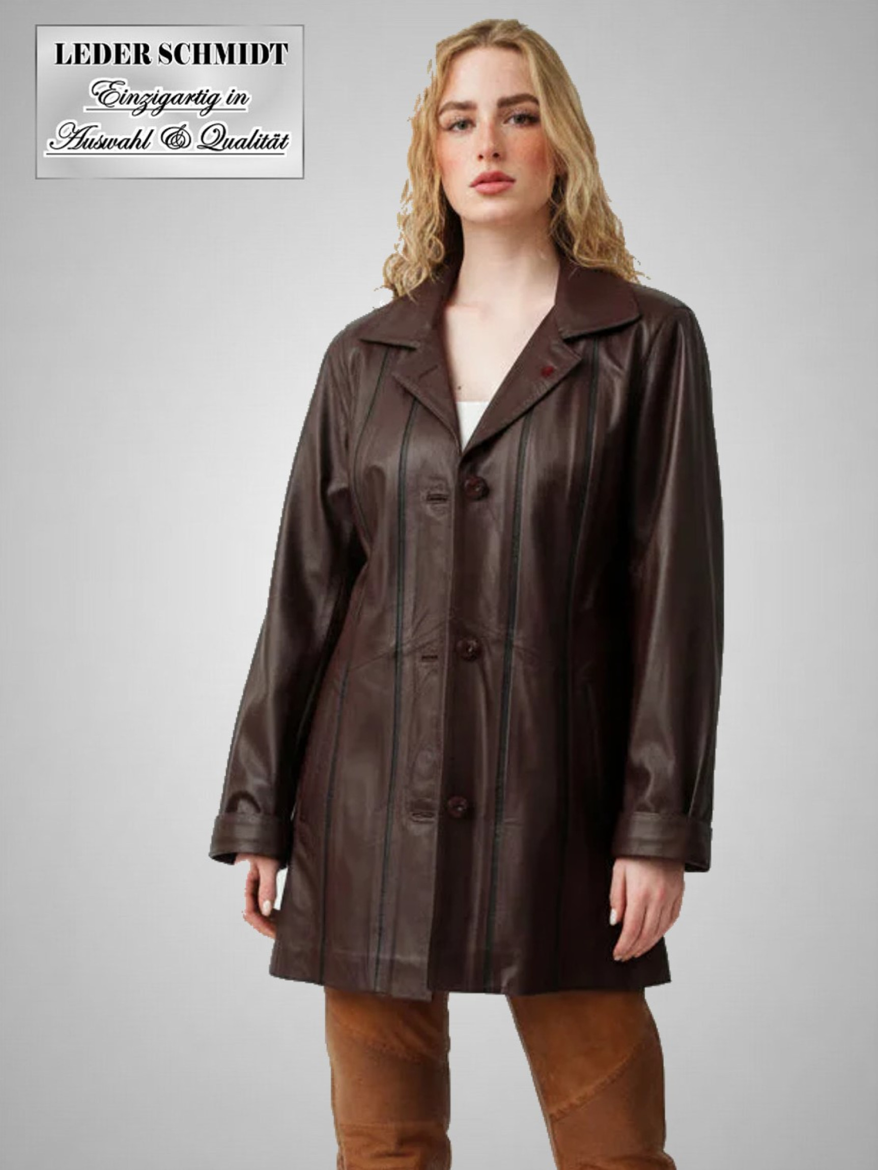 lange Damen Lederjacke