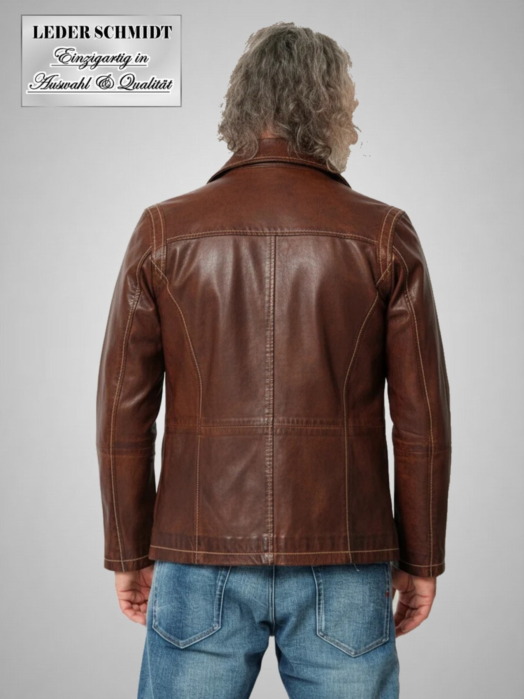Halblange Herren Lederjacke