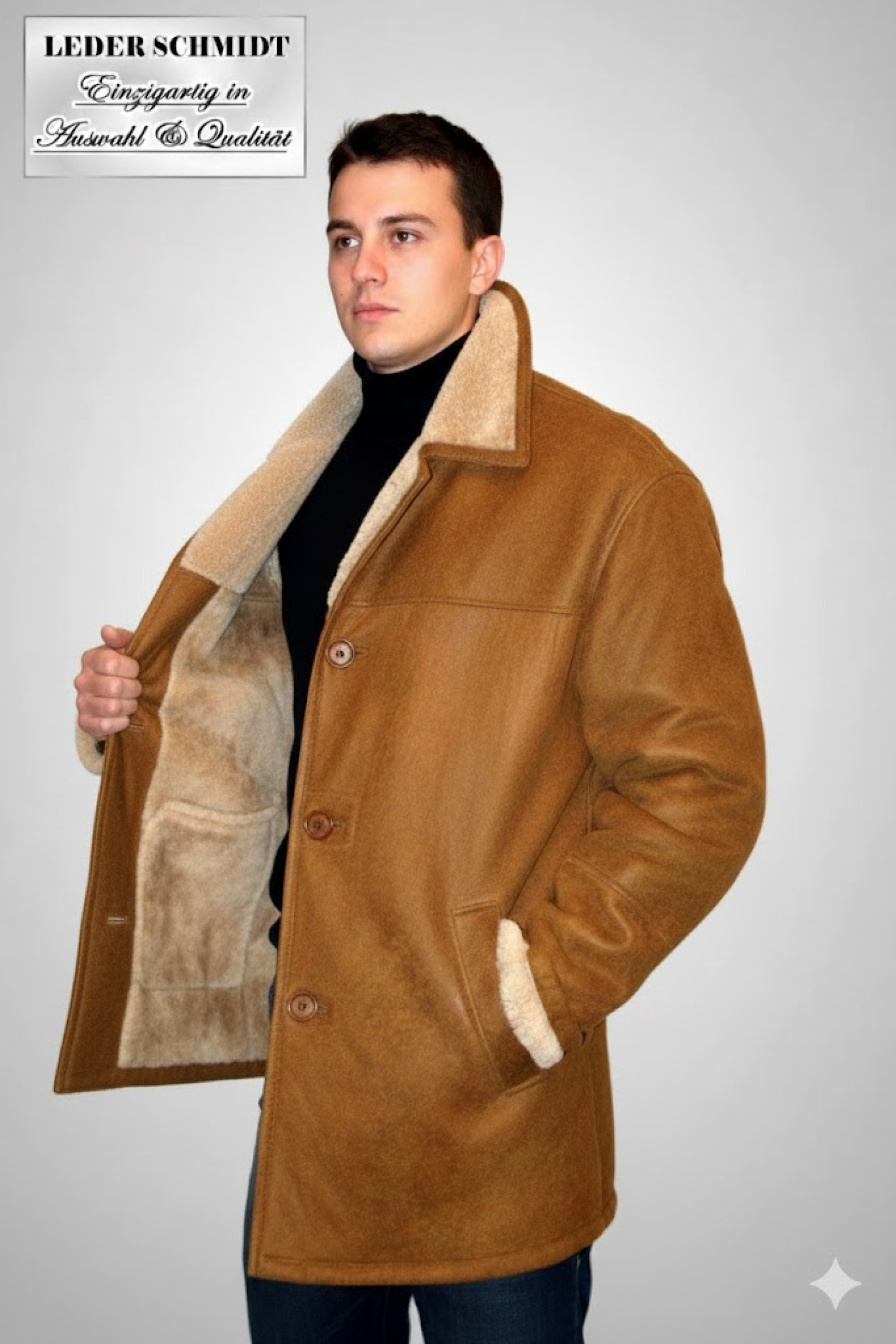 gewachsenes echte leichte Herren Lammfell Jacke