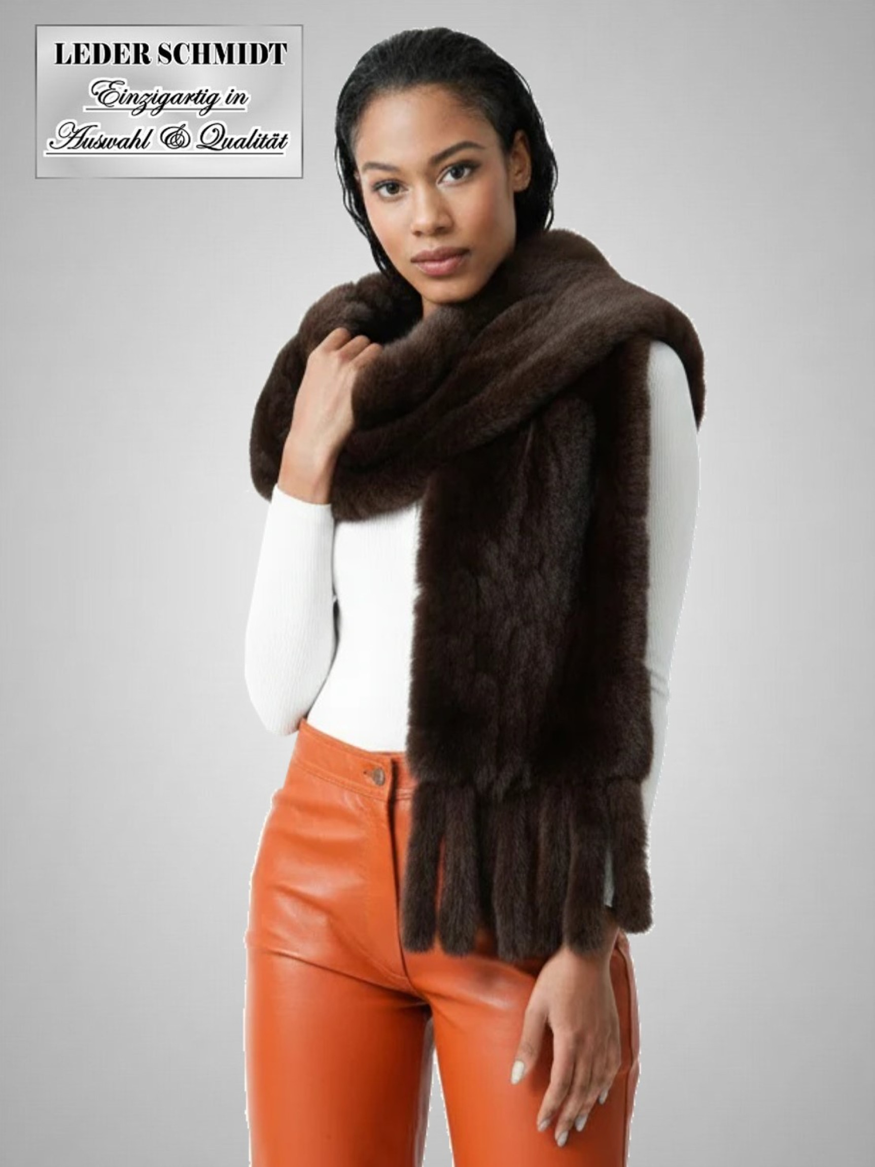 echter Pelzschal Fellschal Kaninchenschal