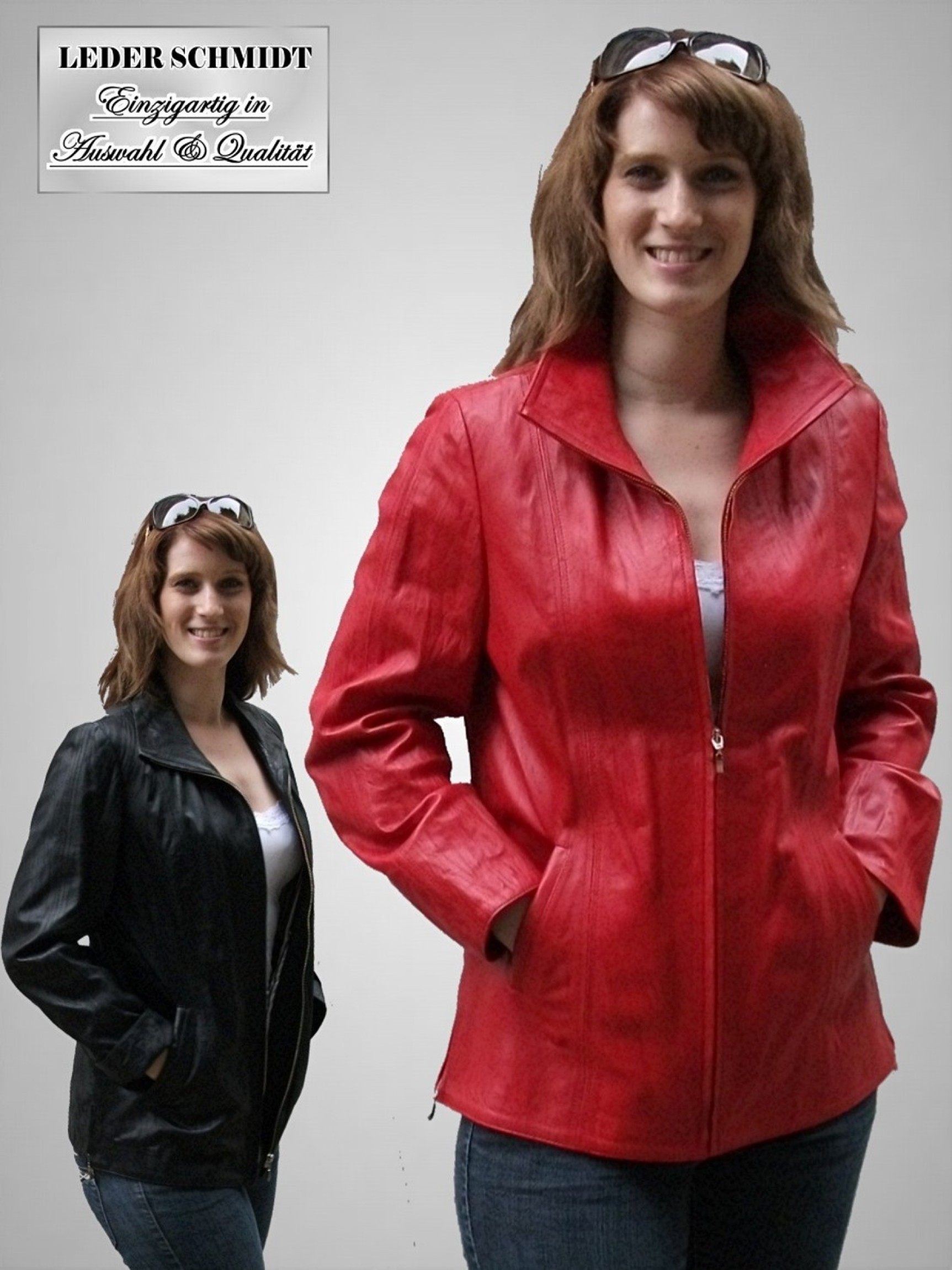 Damen Lederjacke in Crashoptik