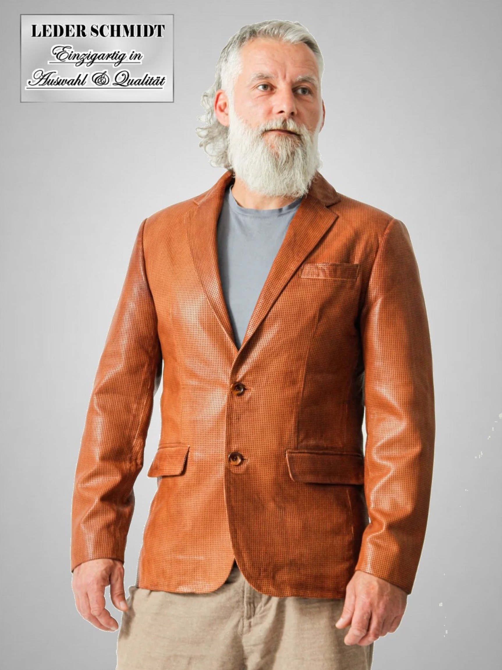 braunes echtes Herren Ledersakko in Lammnappa