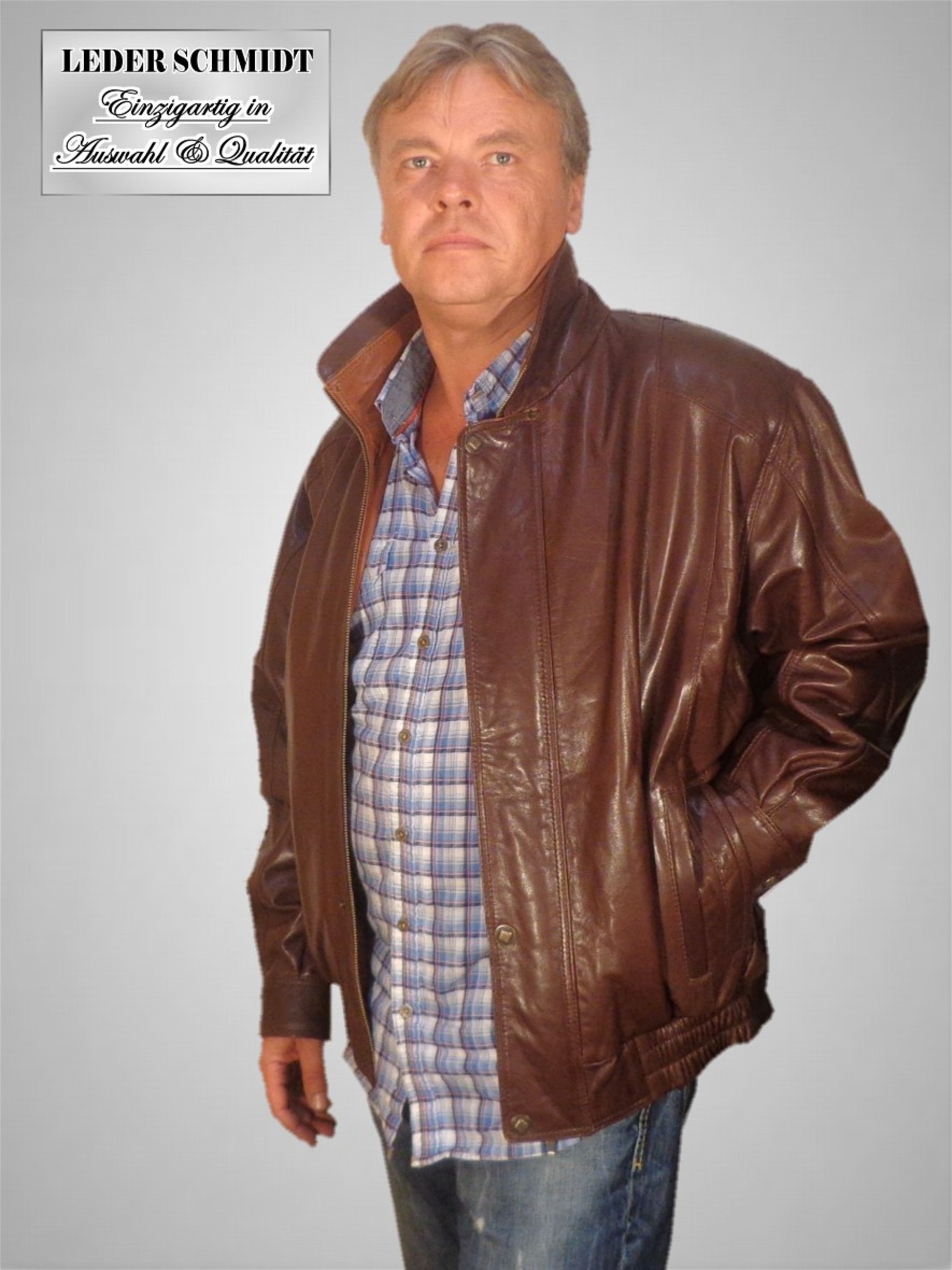 Herren Leder-Blouson in braun