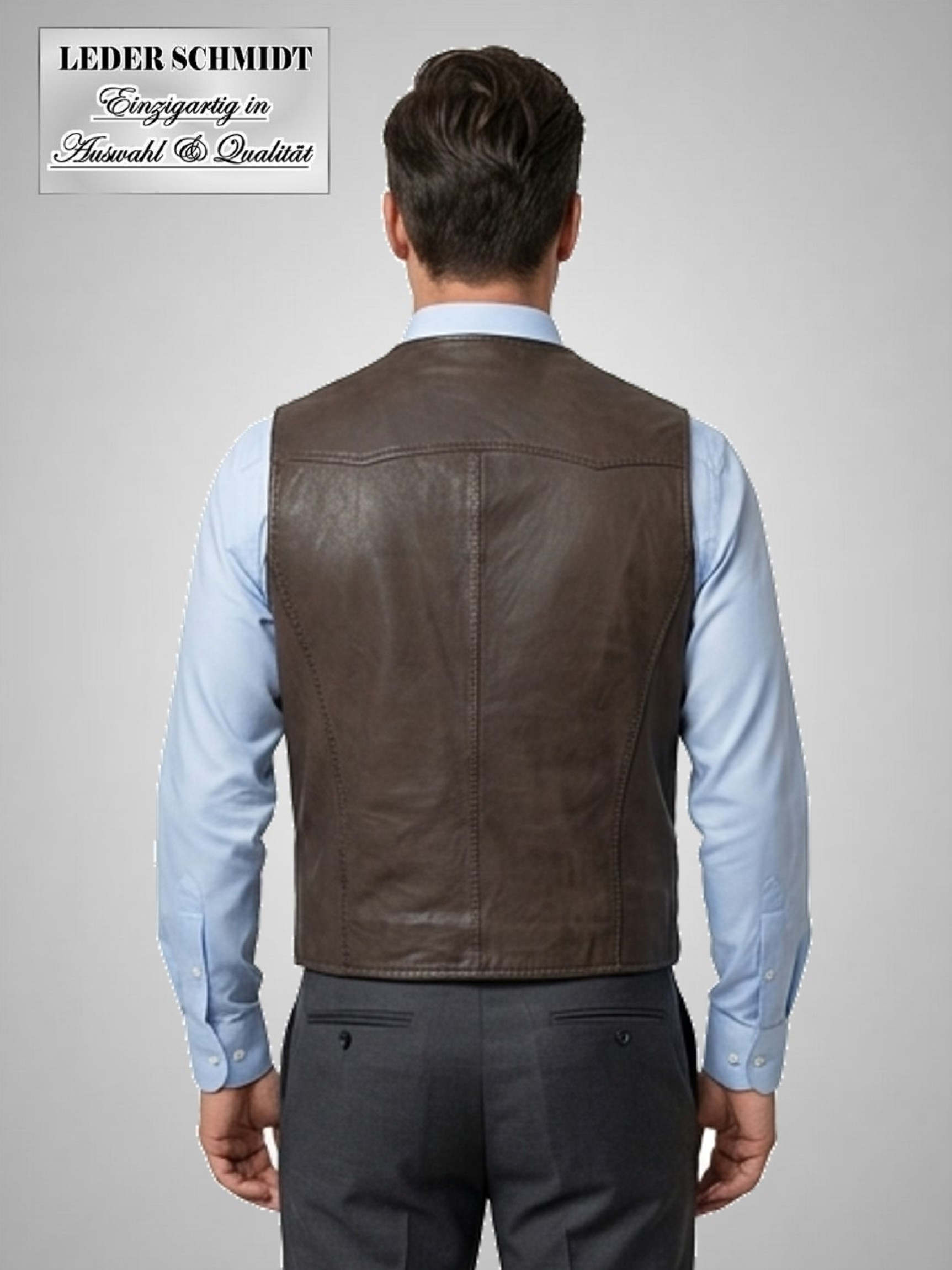 braune leichte Herren Lederweste antik braun