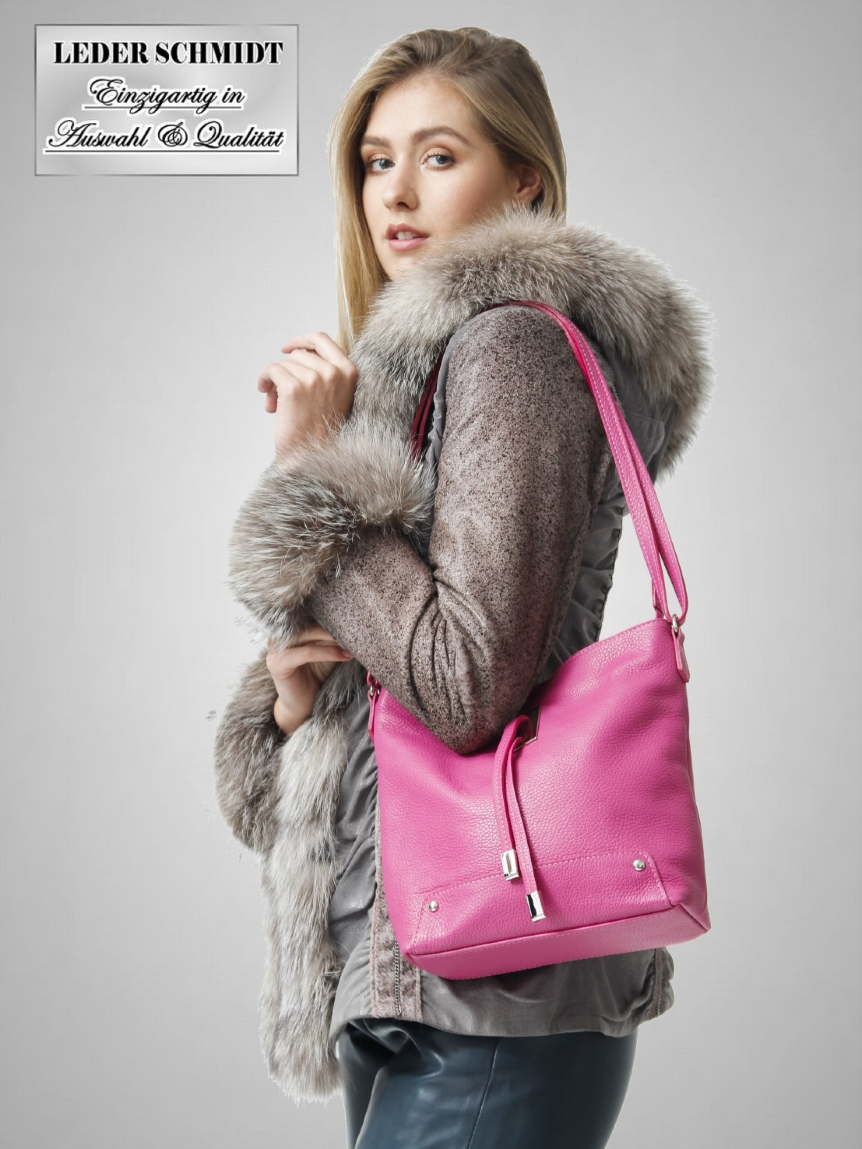 Damen Lederjacke mit Lammfell