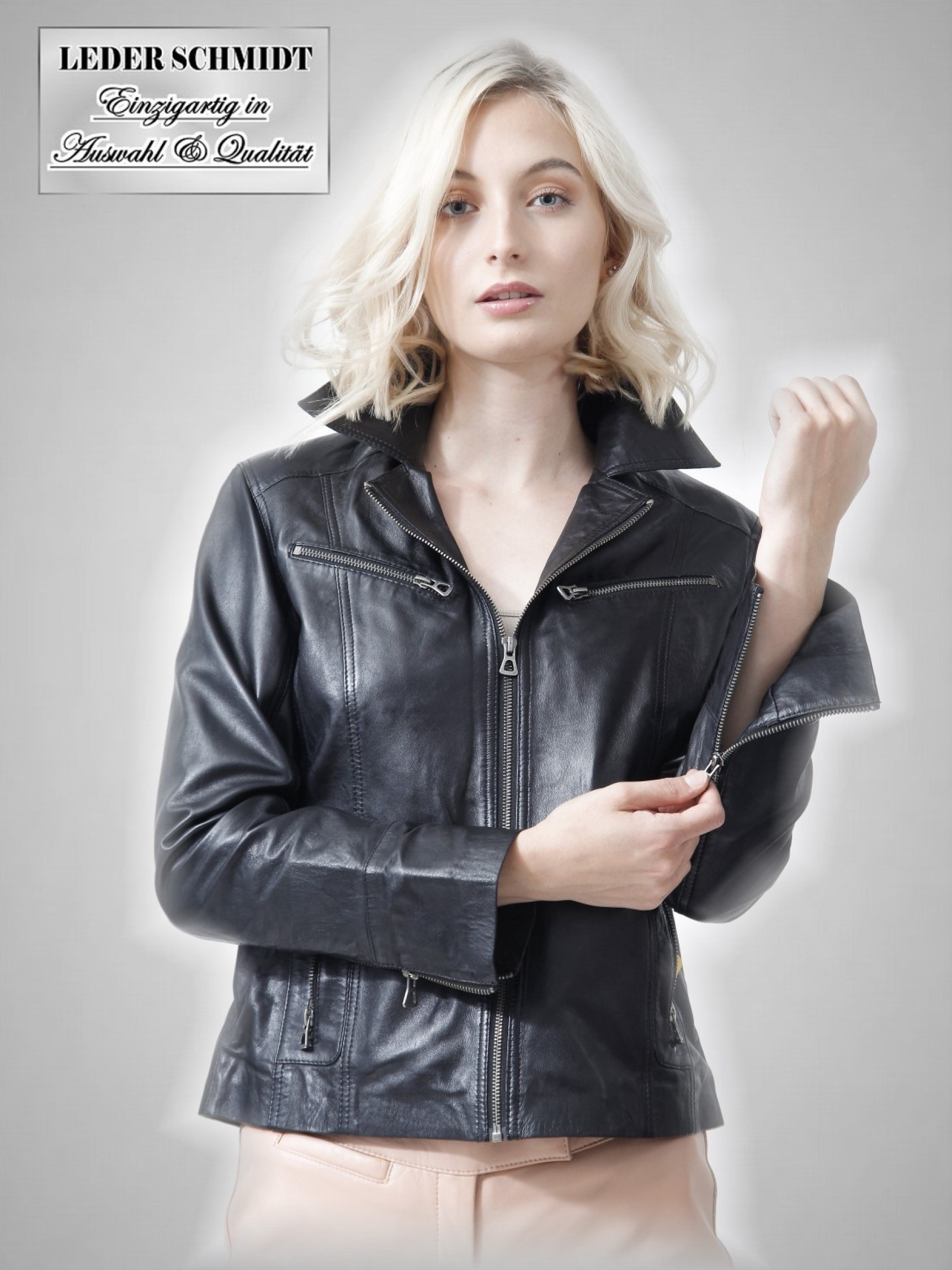 kurze Damenlederjacke