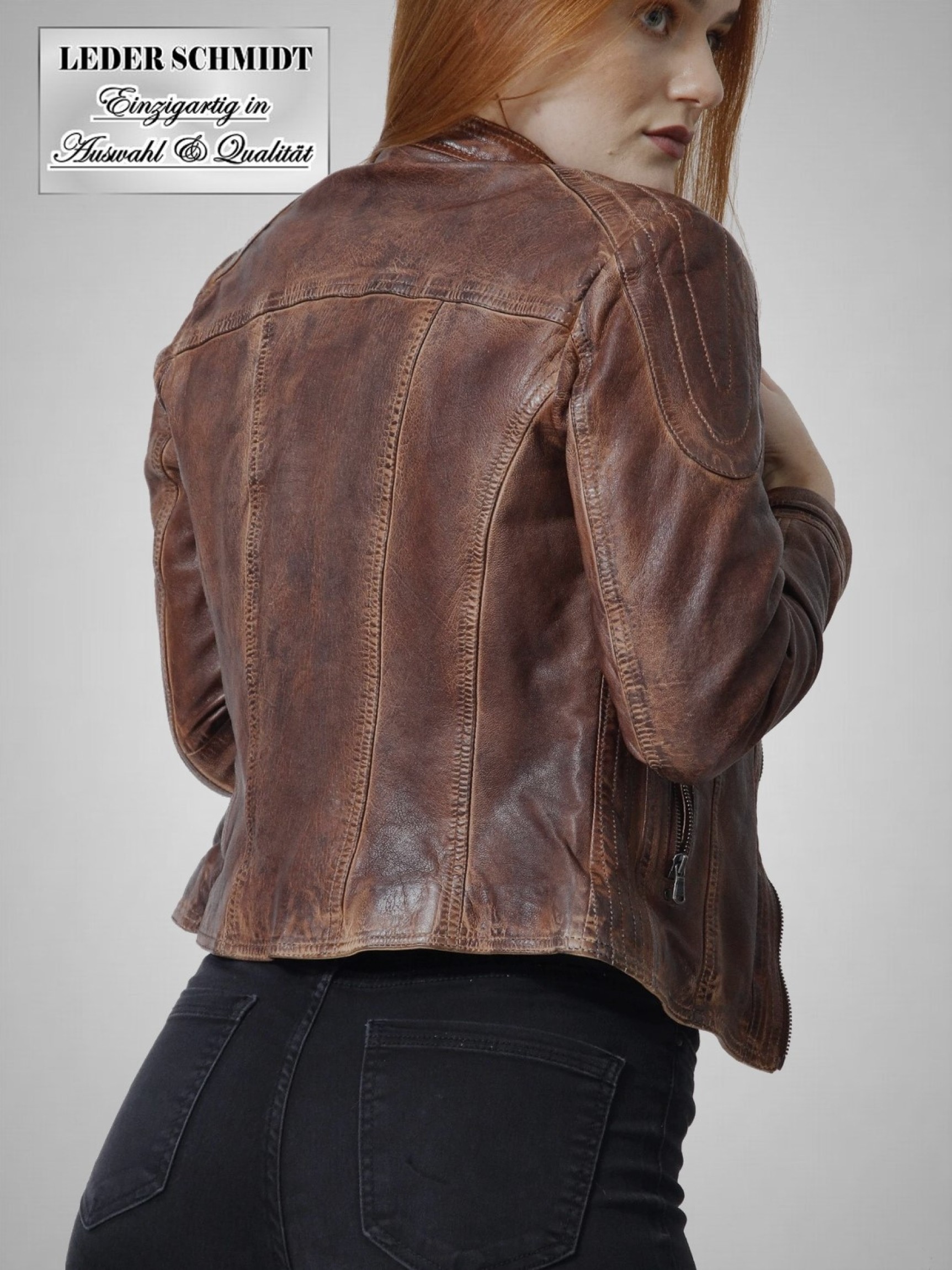 kurze Damen Biker Lederjacke