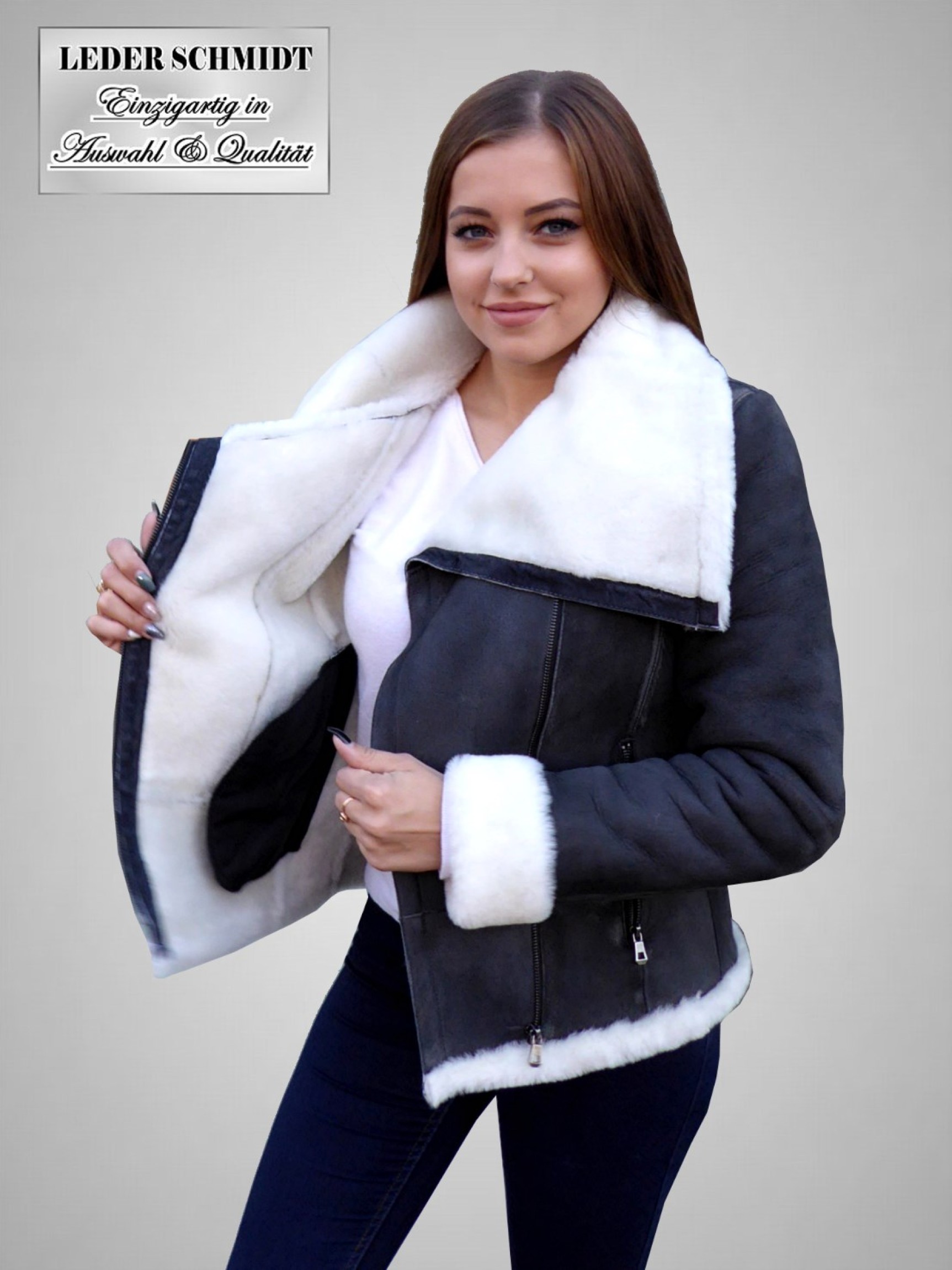 echte Lammfelljacke Damen kurz