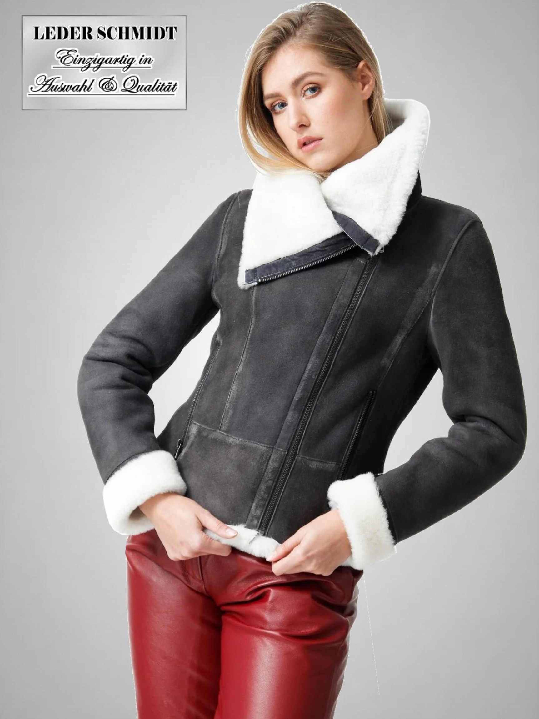 kurze Damen Lammfelljacke aus weichem Merino-Lammfell