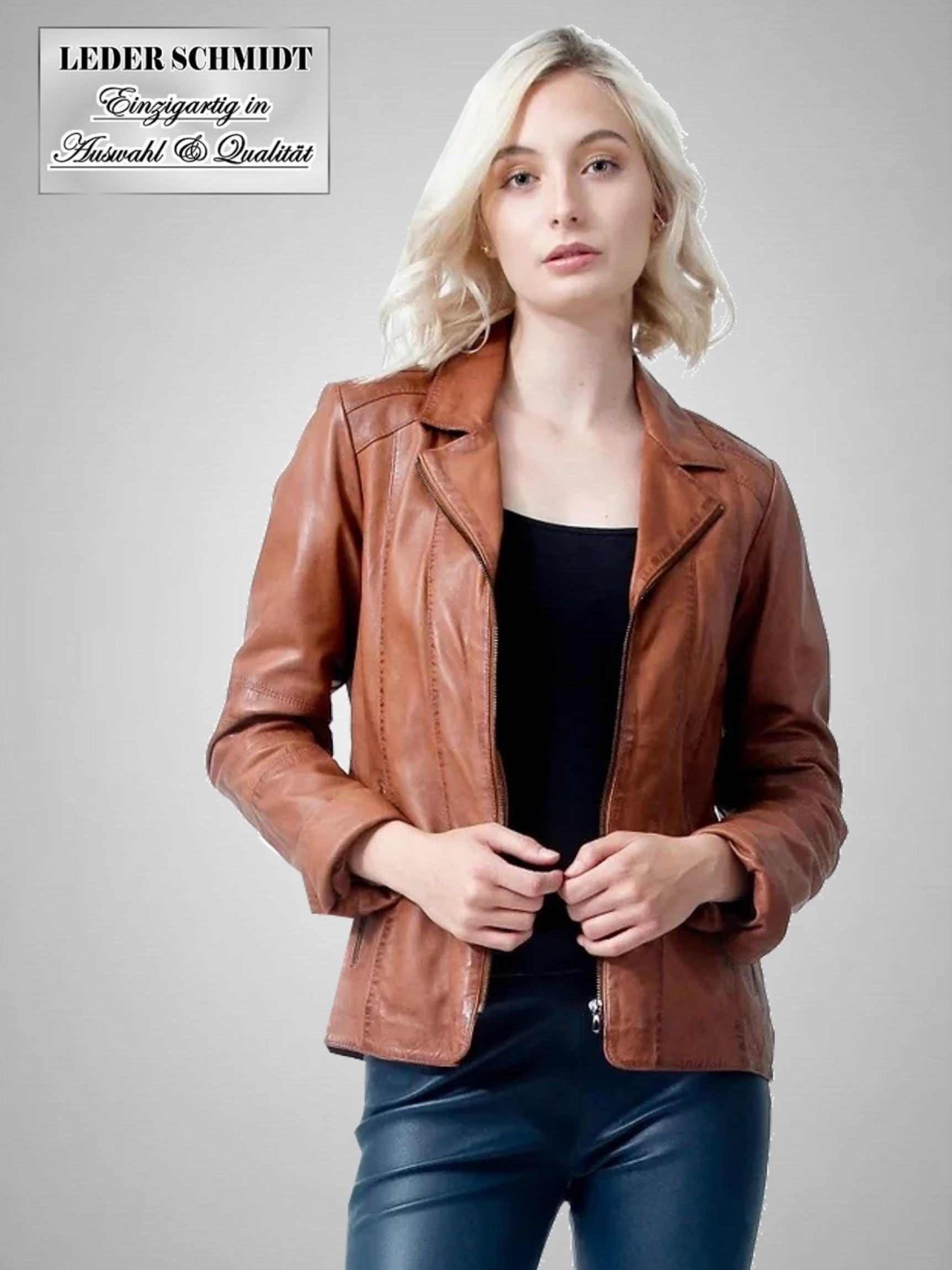 kurze Lederjacke für Damen