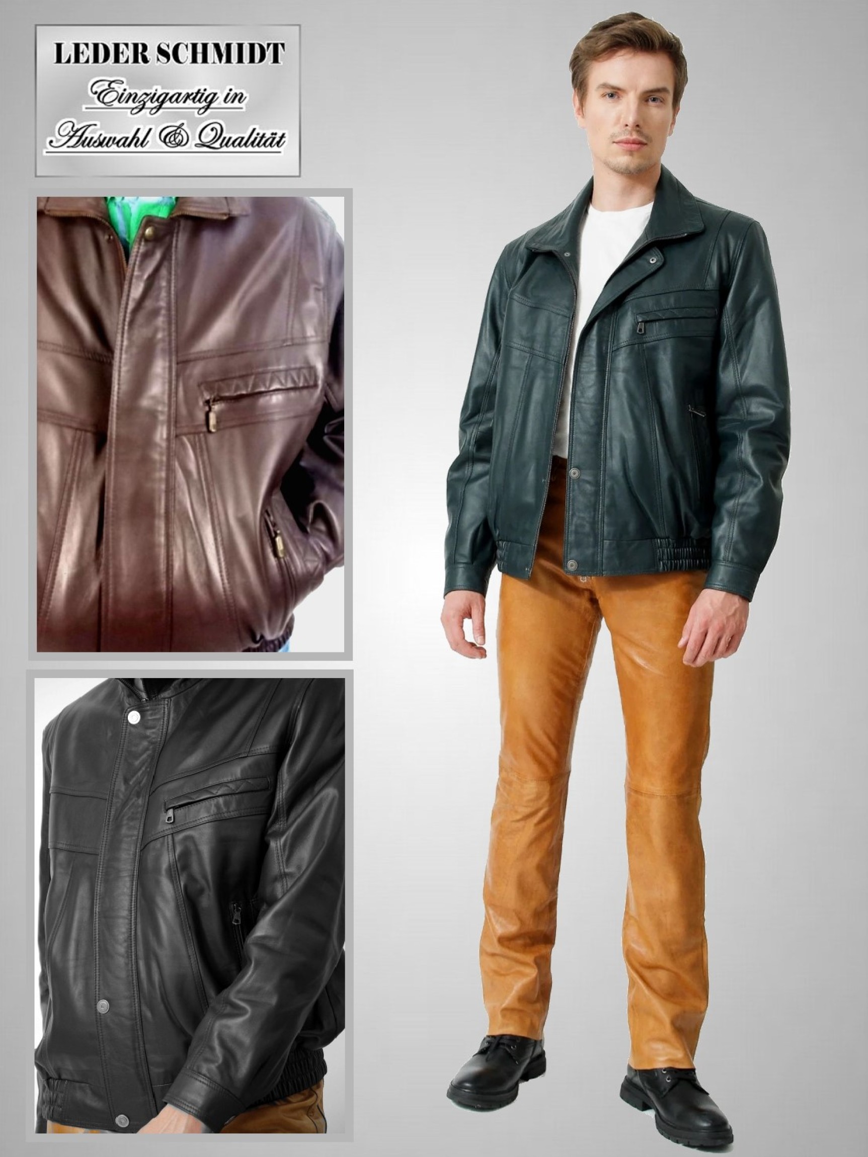 echter Herren Leder Blouson in bester Lammnappa