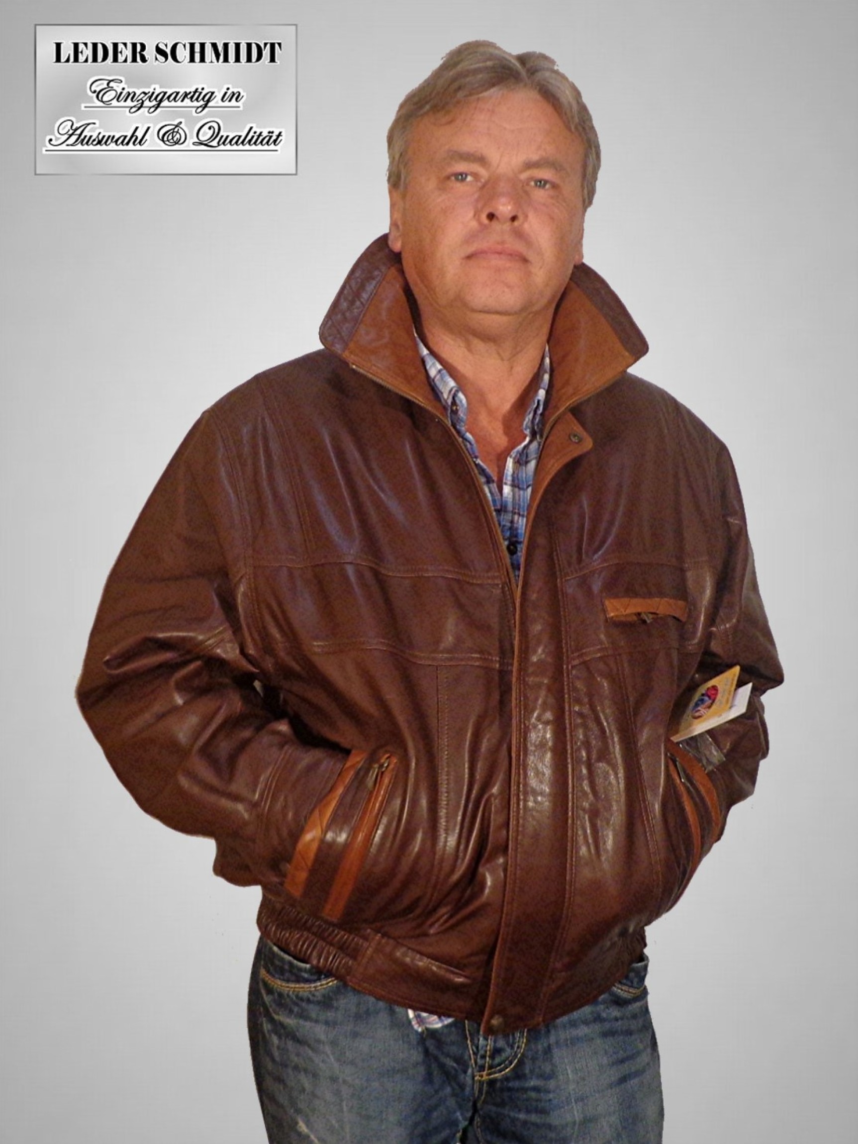 Herren Leder-Blouson in braun