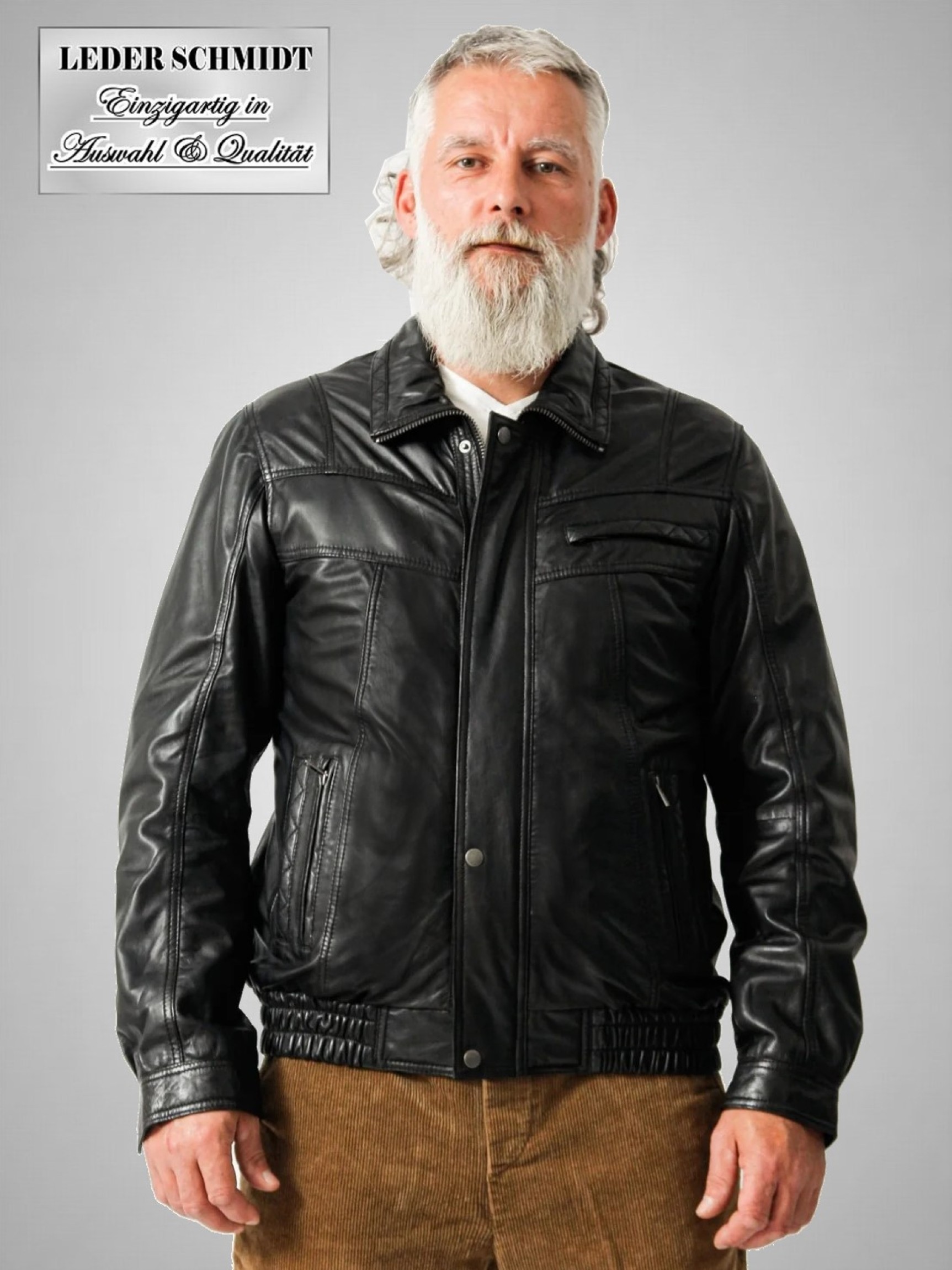 Herren Lederblouson schwarz Lammnappa