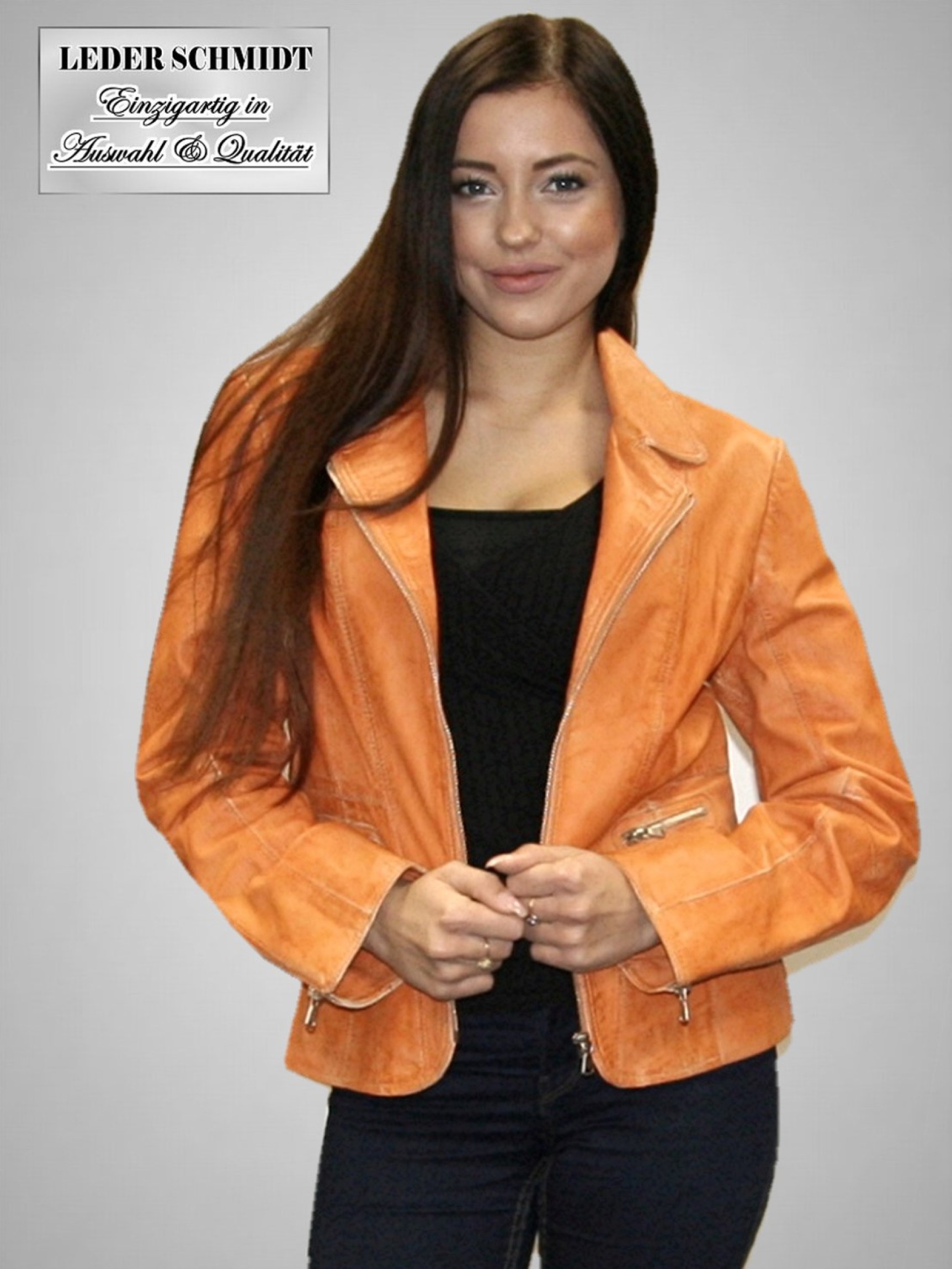 kurze schicke Damen Lederjacke Lammnappa