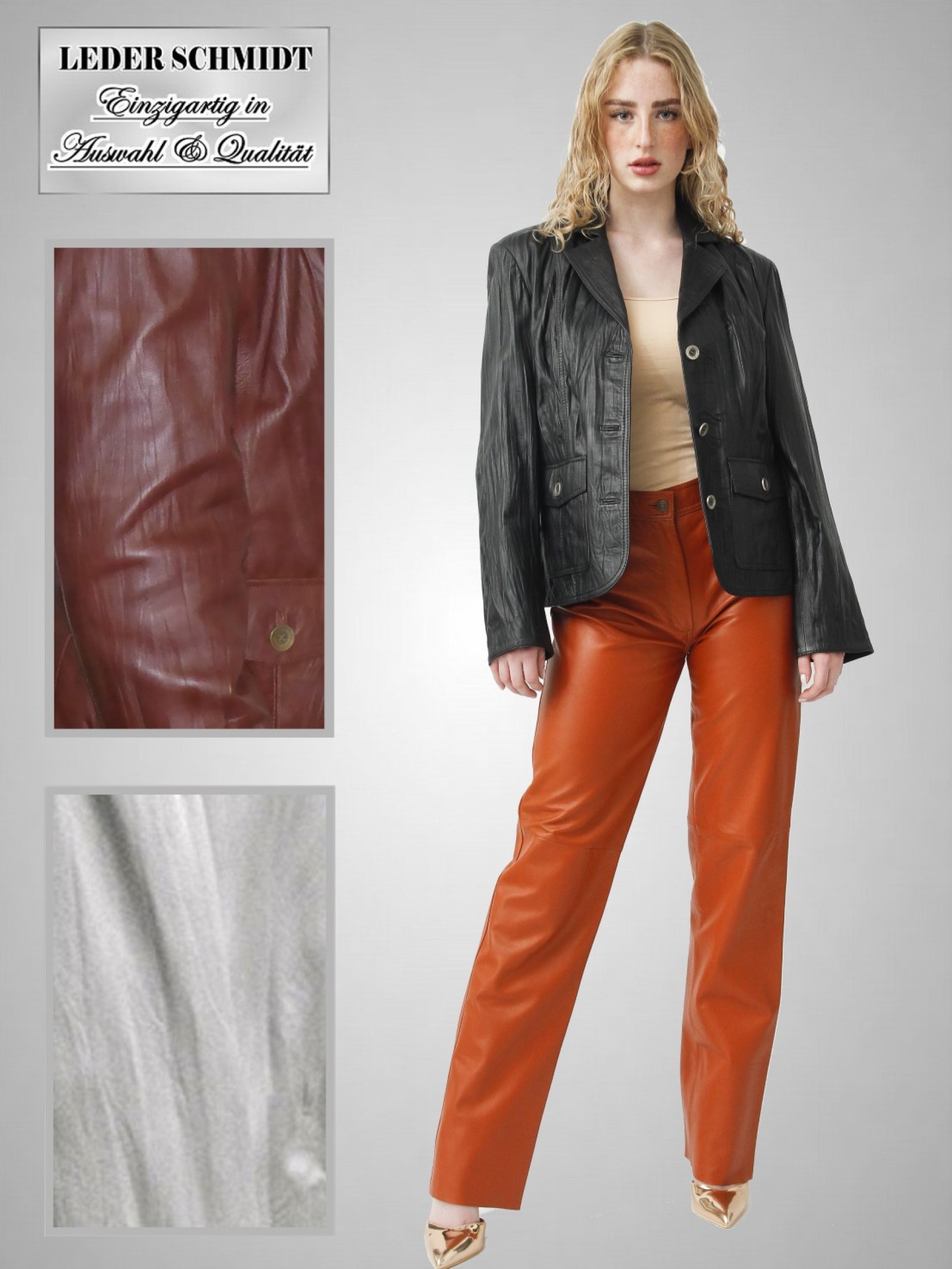 Damen echte Leder Blazer
