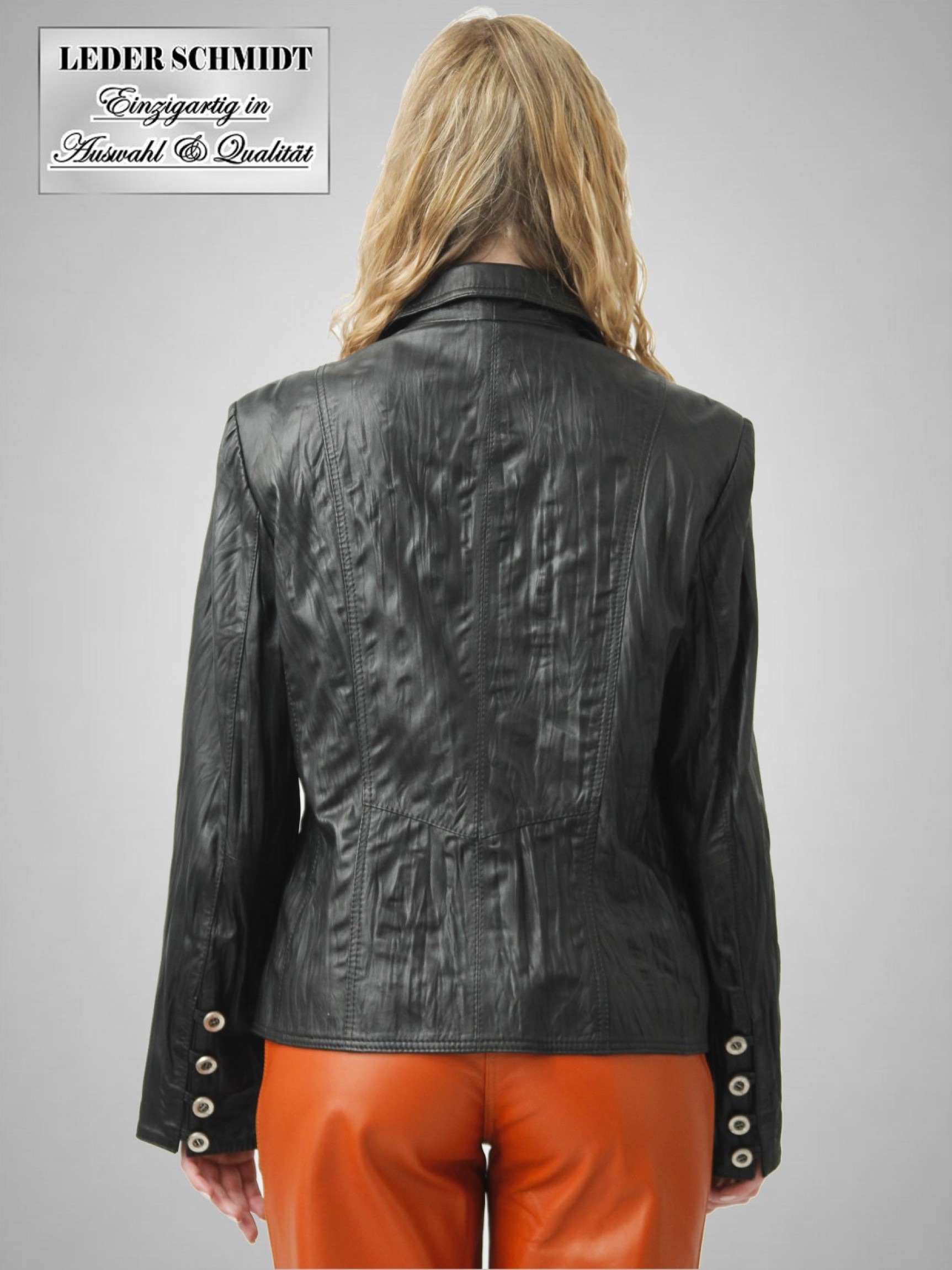 Damen Blazer echtes Leder kurz