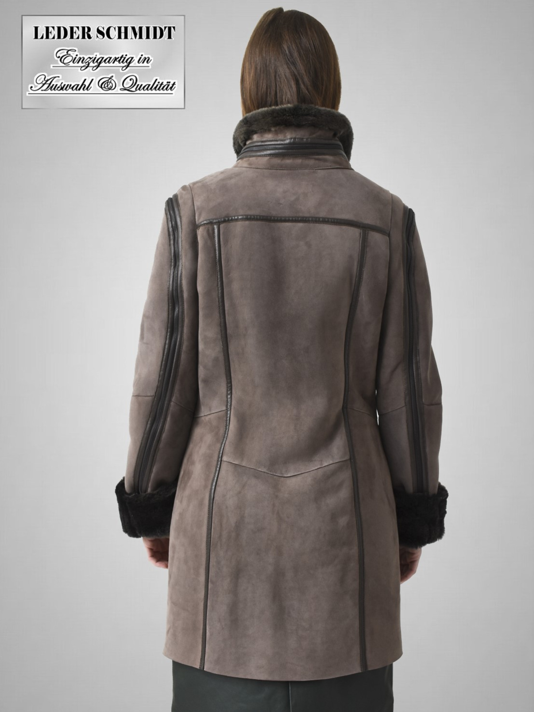 Damen Lammfelljacke mit Reißverschluss