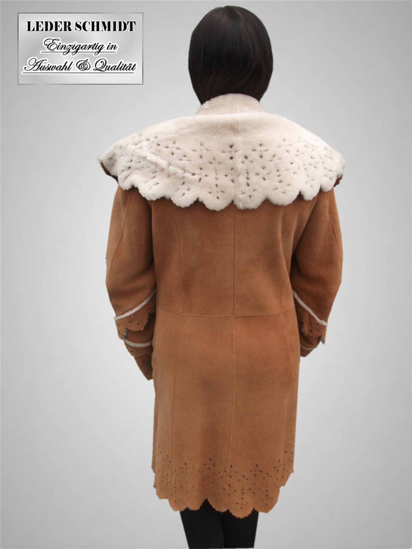 lange Damen Lammfelljacke