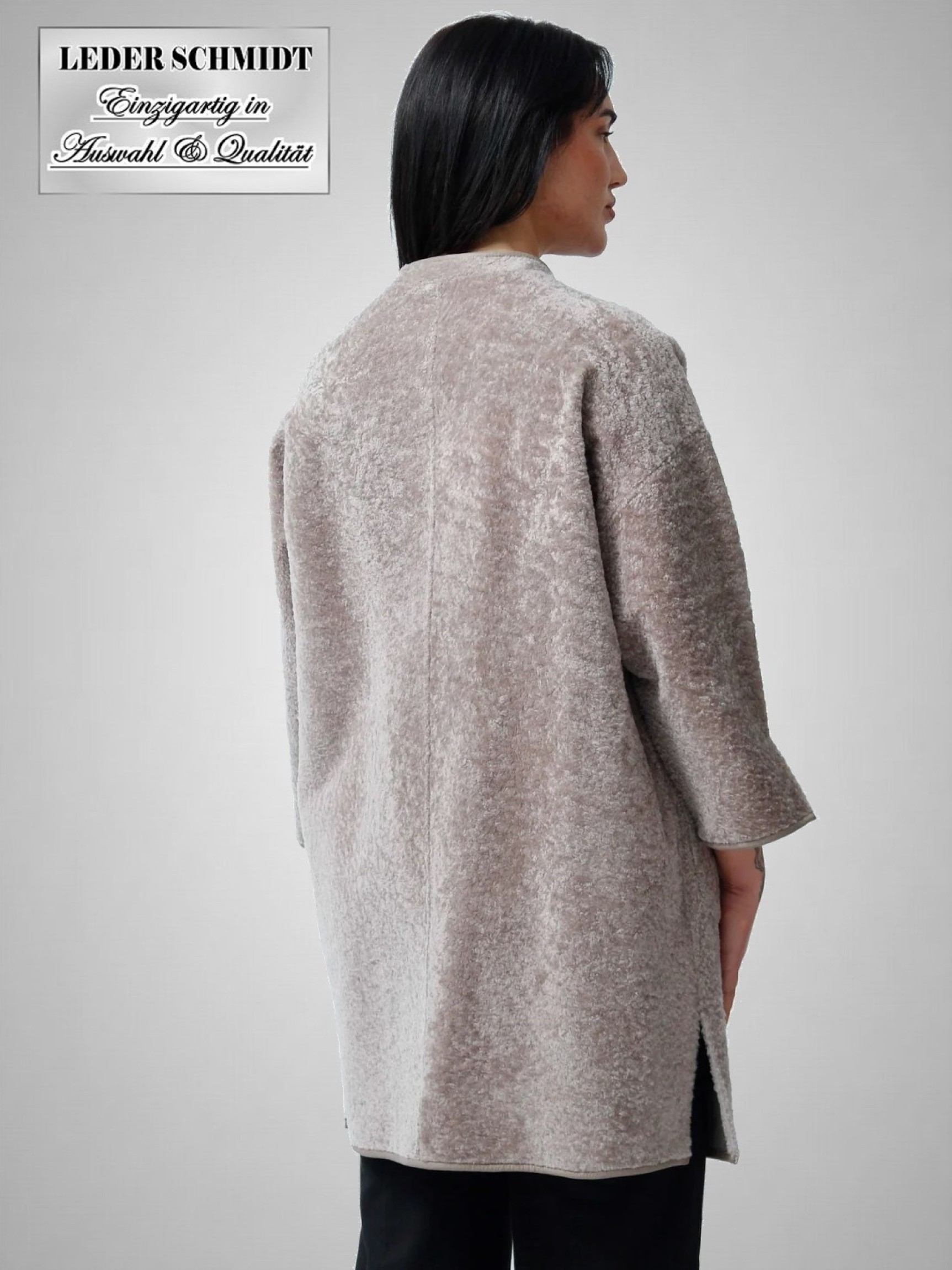 leichte echte lange Damen Lammfell-Jacke