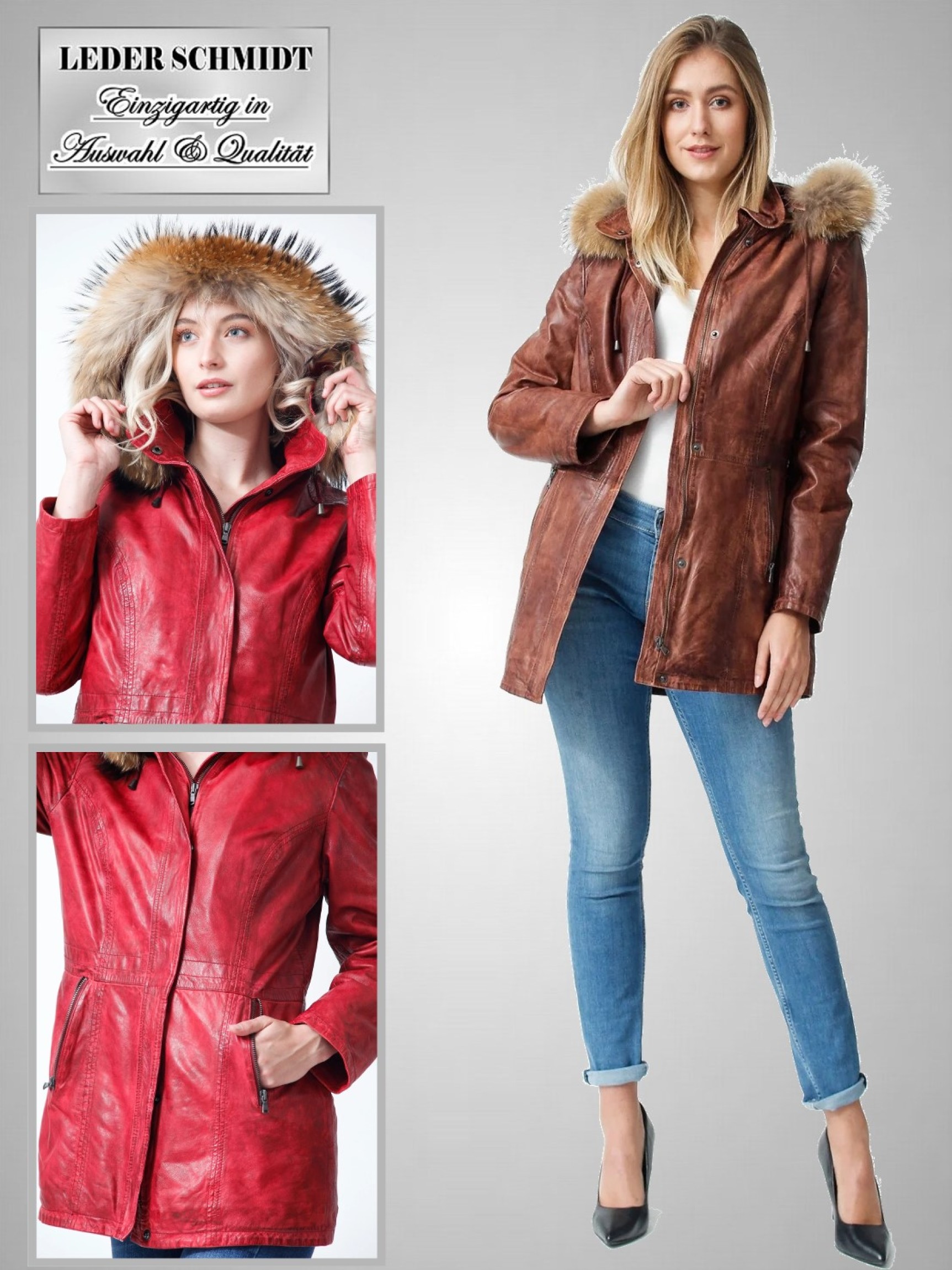 Damen Lederparka