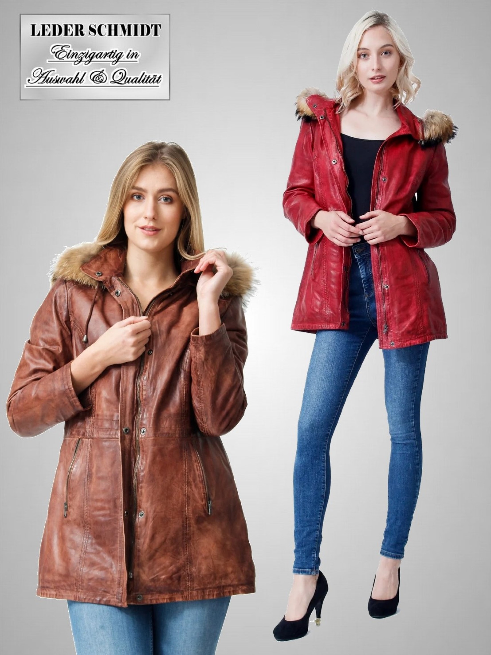 Damen Lederparka