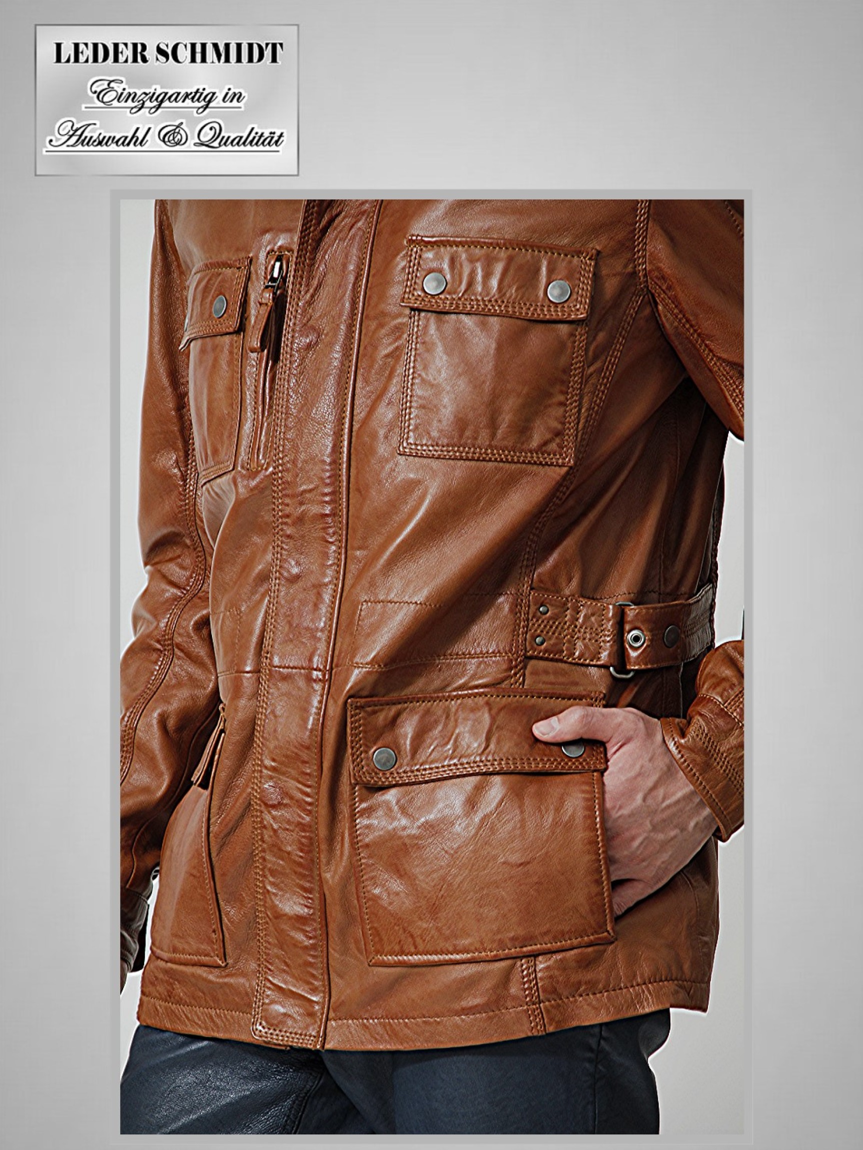 lange Herren Lederjacke