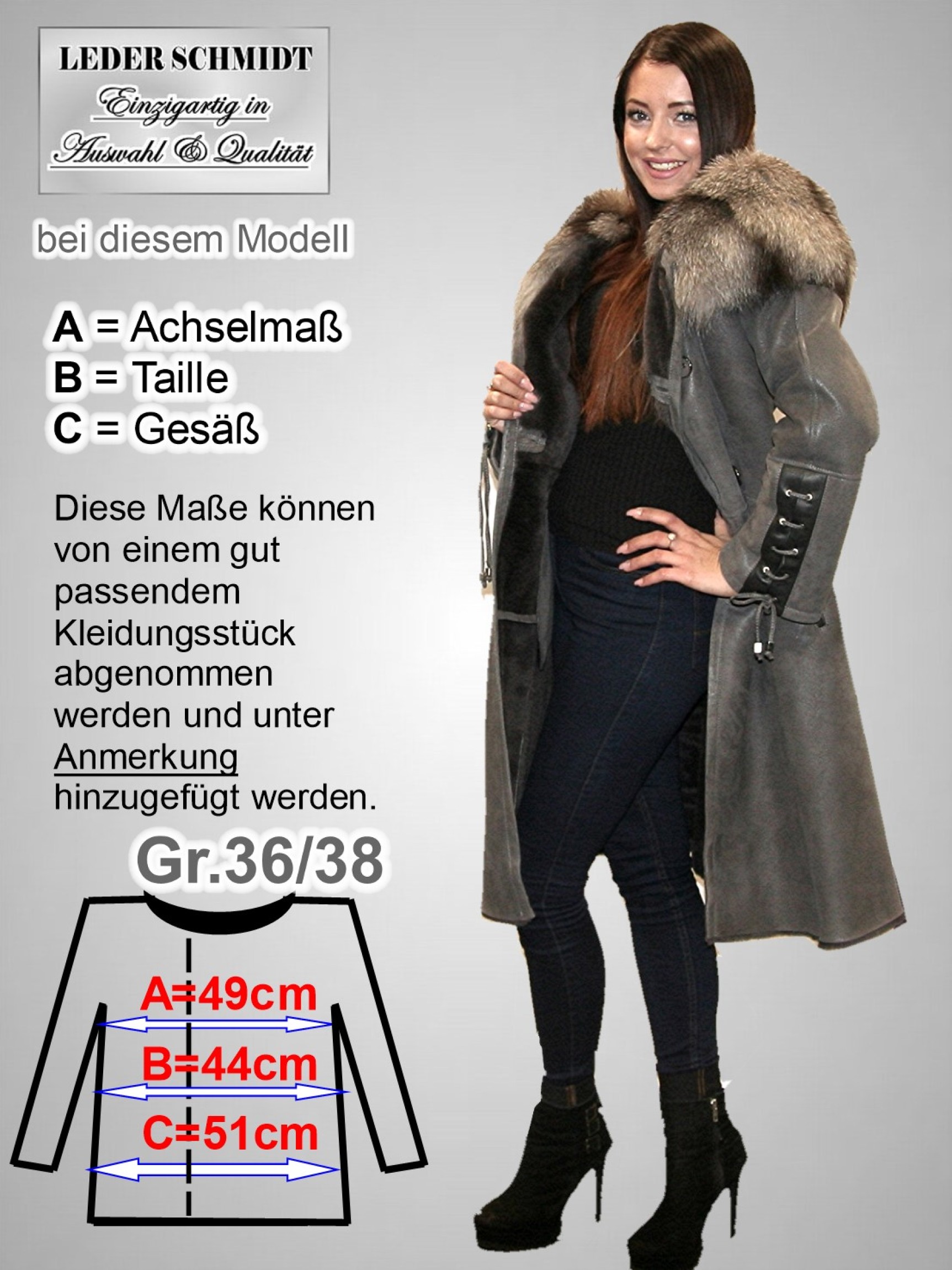 Damen Lammfellmantel mit Kapuze