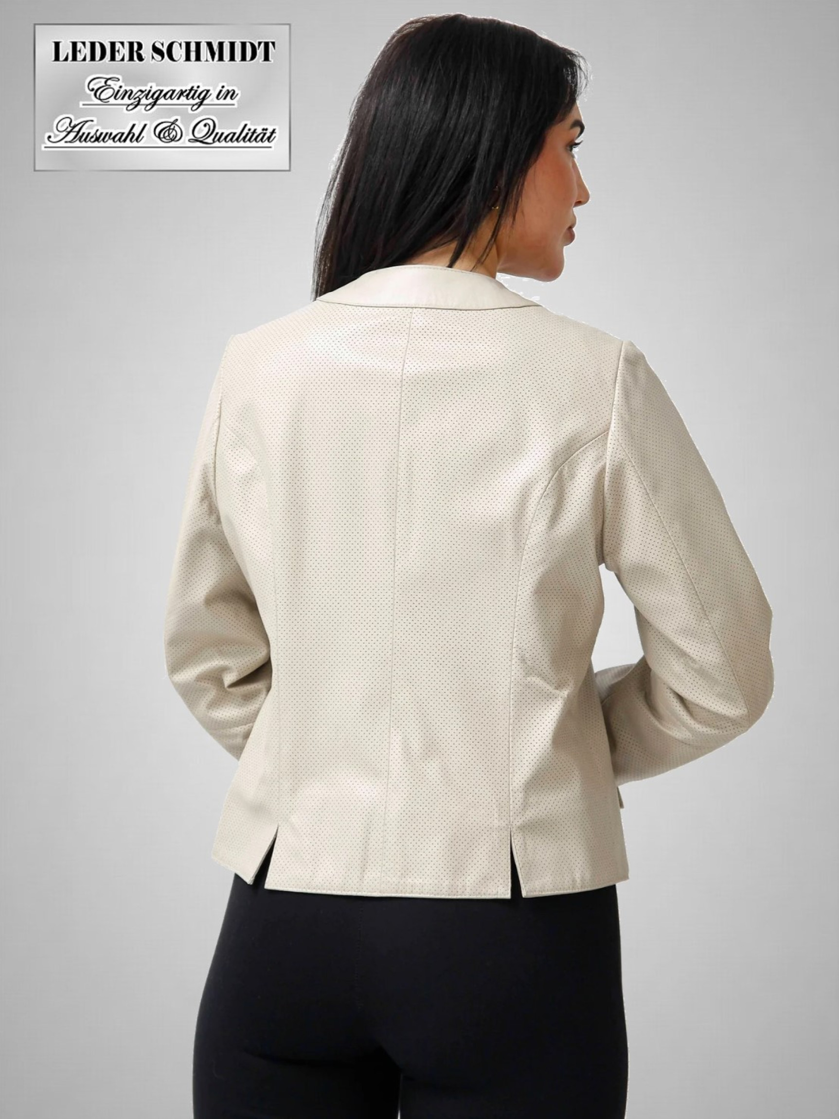 Damen Leder-Bolero perforiert