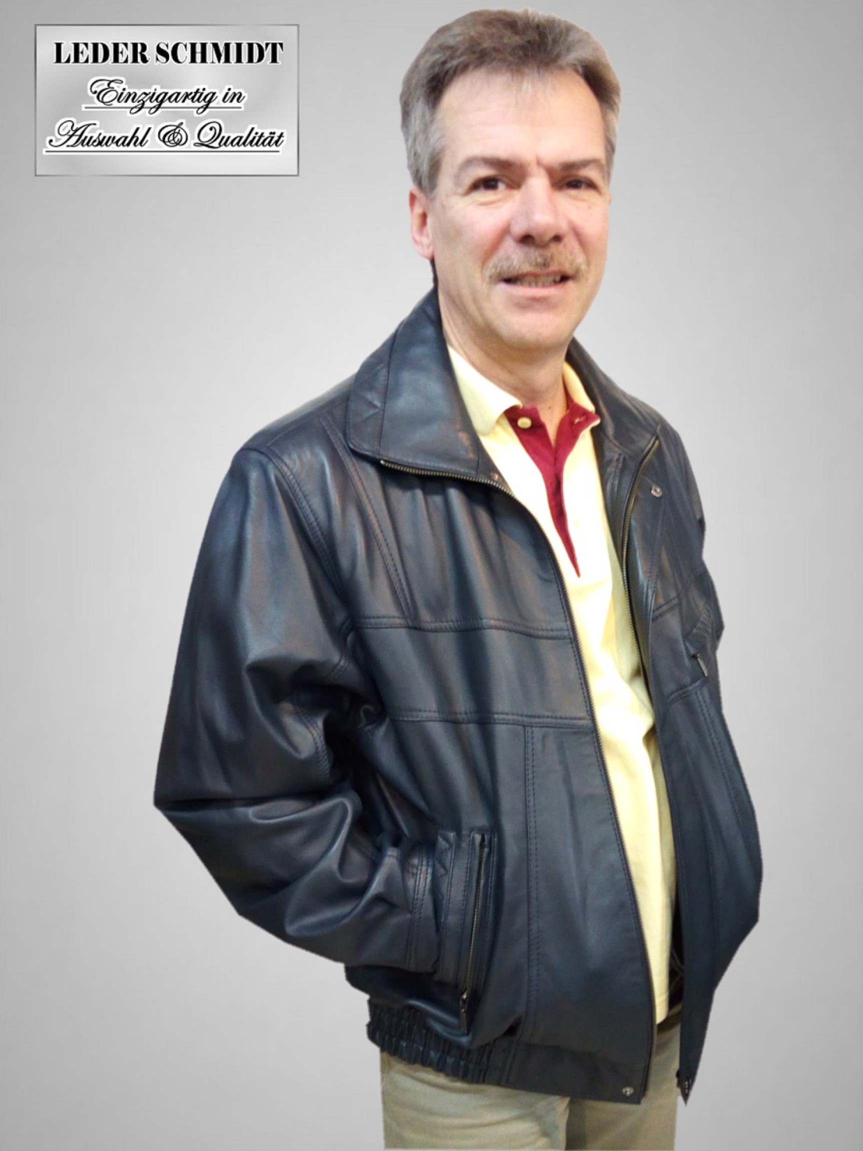 kurzer Herren Leder-Blouson